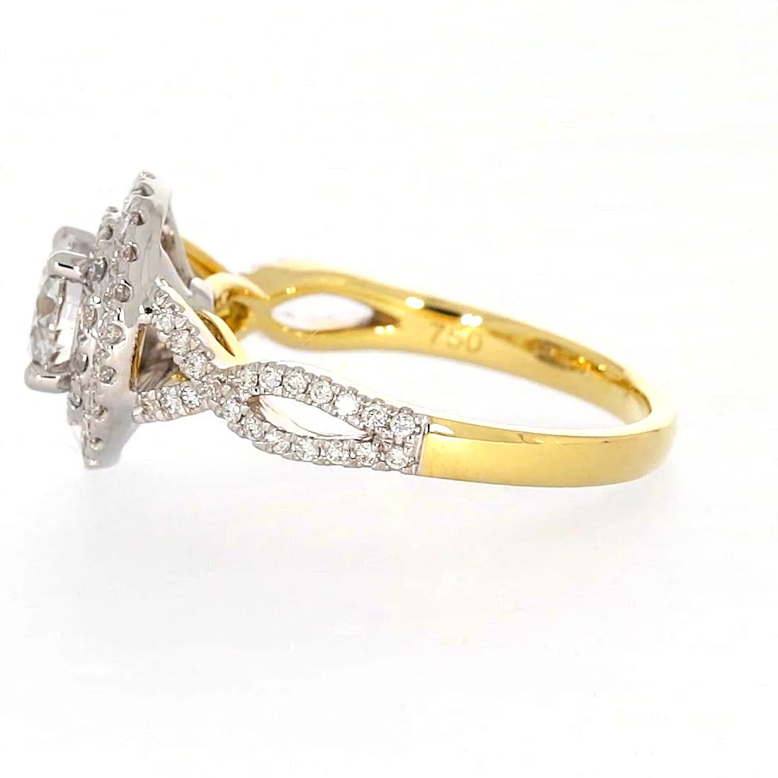 Celebration 18ct Yellow Gold Round Brilliant Cut 1.25 Carat tw of Certified Lab Grown Diamonds Ring
