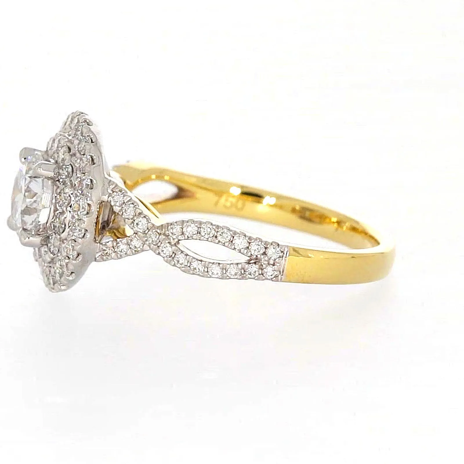 Celebration 18ct Yellow Gold Round Brilliant Cut 1.25 Carat tw of Certified Lab Grown Diamonds Ring