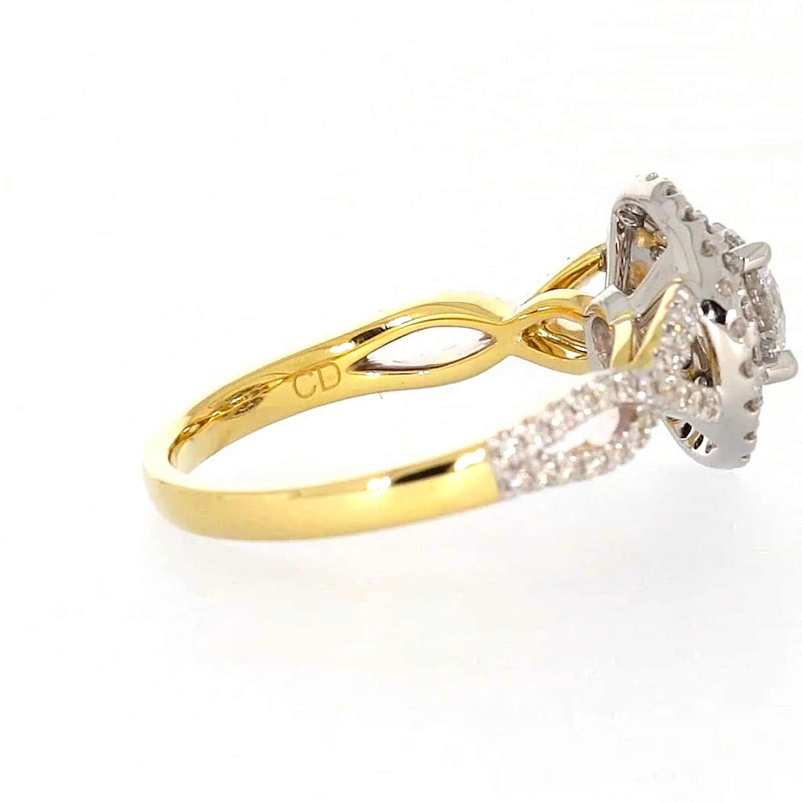 Celebration 18ct Yellow Gold Round Brilliant Cut 1.25 Carat tw of Certified Lab Grown Diamonds Ring