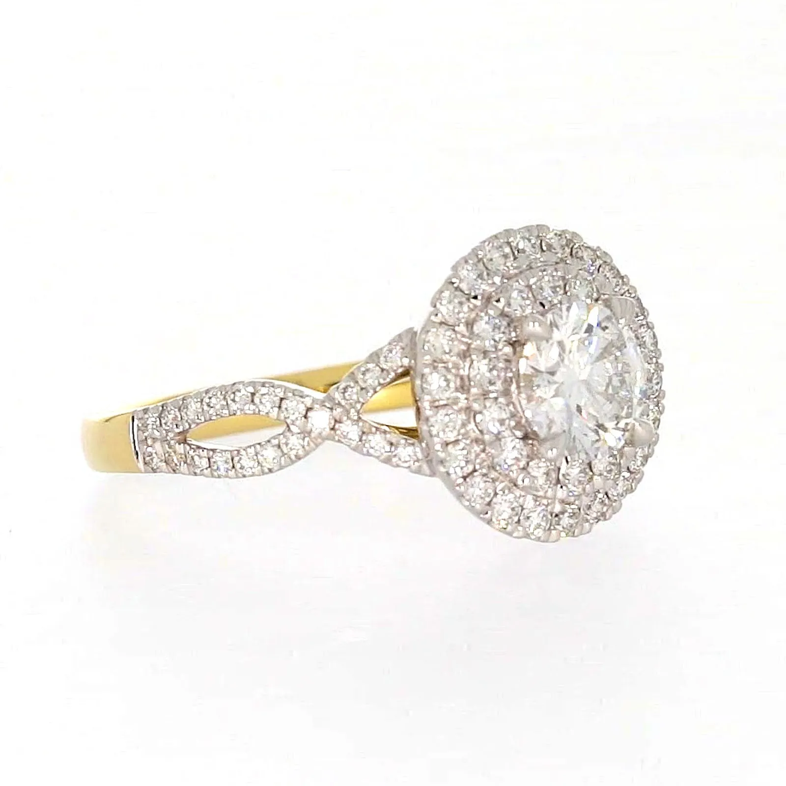 Celebration 18ct Yellow Gold Round Brilliant Cut 1.25 Carat tw of Certified Lab Grown Diamonds Ring