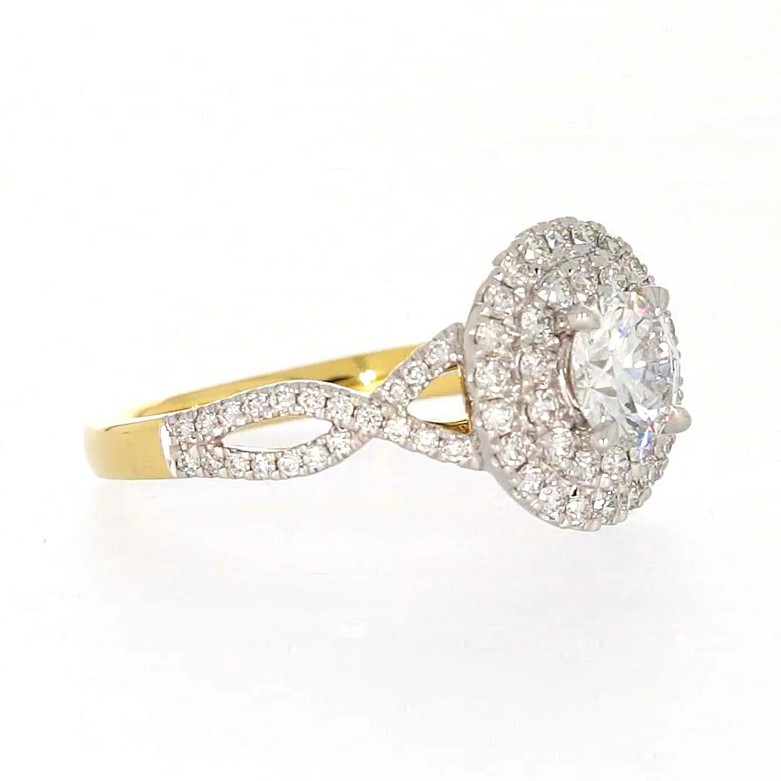 Celebration 18ct Yellow Gold Round Brilliant Cut 1.25 Carat tw of Certified Lab Grown Diamonds Ring