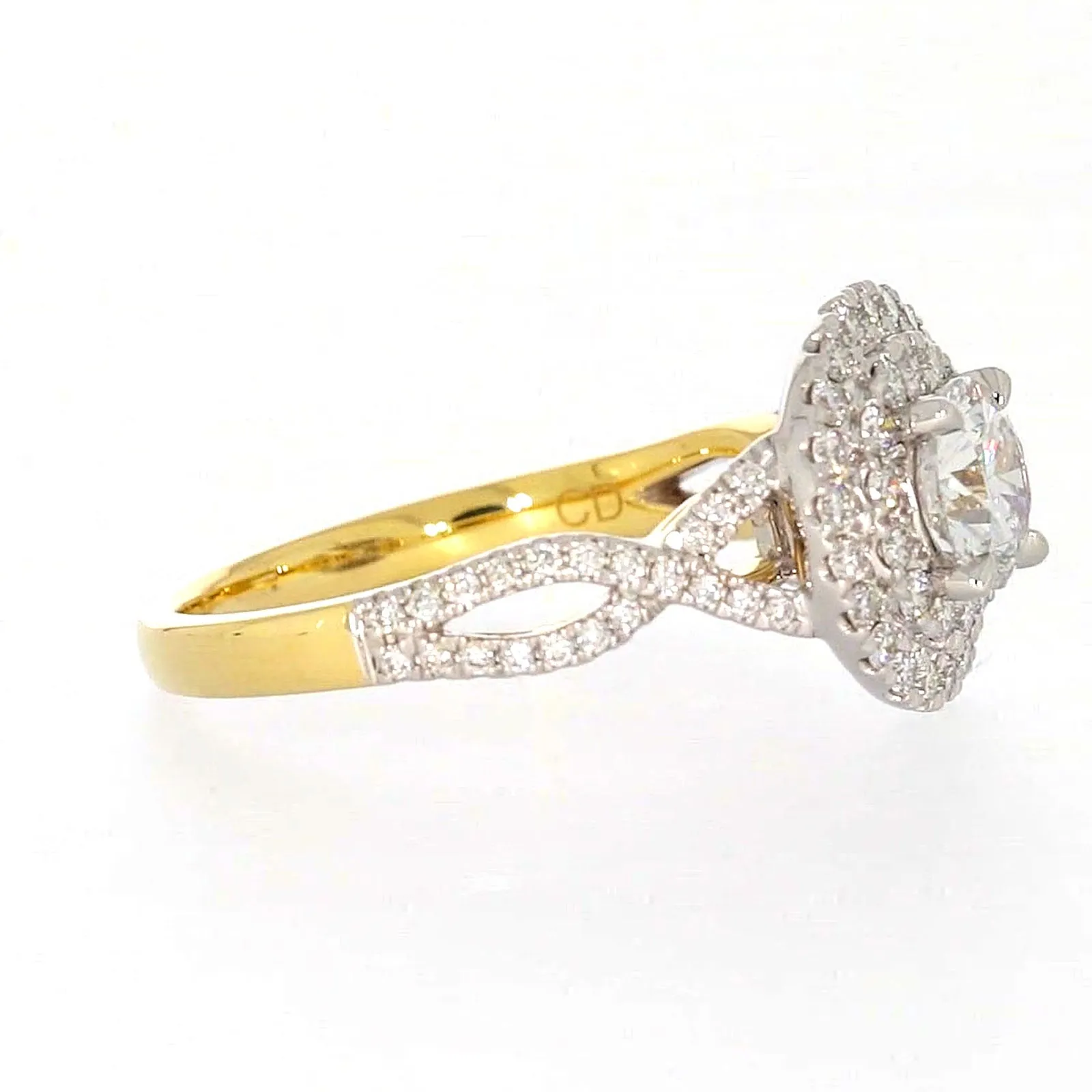 Celebration 18ct Yellow Gold Round Brilliant Cut 1.25 Carat tw of Certified Lab Grown Diamonds Ring
