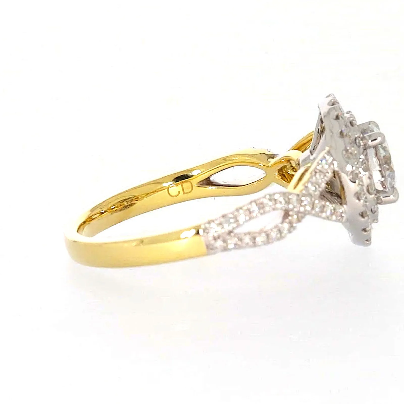 Celebration 18ct Yellow Gold Round Brilliant Cut 1.25 Carat tw of Certified Lab Grown Diamonds Ring