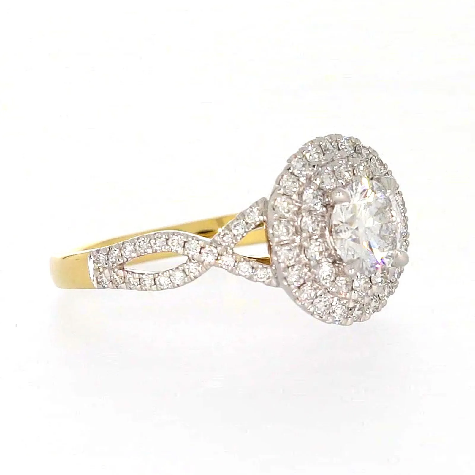 Celebration 18ct Yellow Gold Round Brilliant Cut 1.25 Carat tw of Certified Lab Grown Diamonds Ring