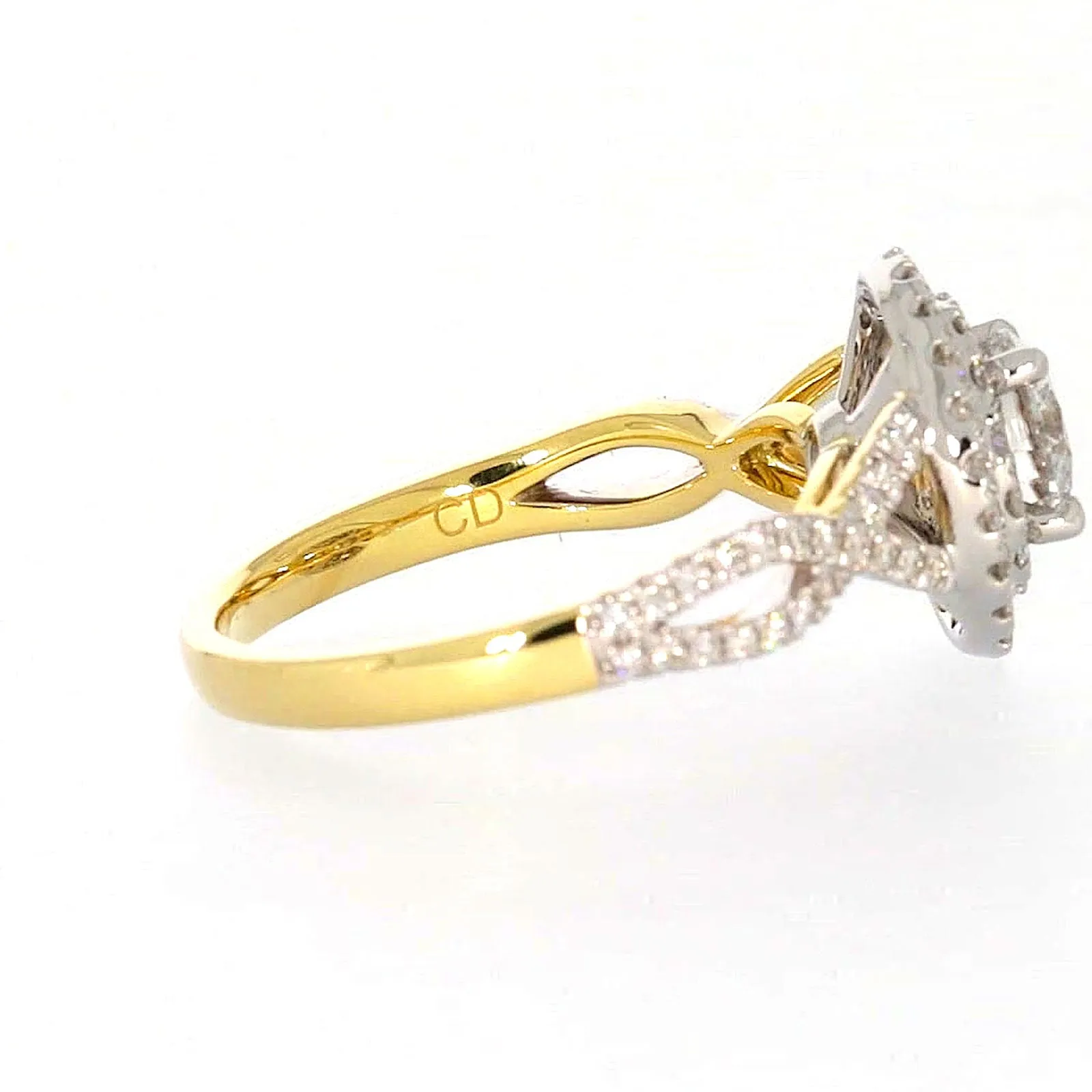 Celebration 18ct Yellow Gold Round Brilliant Cut 1.25 Carat tw of Certified Lab Grown Diamonds Ring