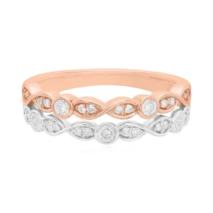 Celebration 9ct Rose & White Gold with Round Brilliant Cut 0.10 CARAT tw of Lab Grown Diamond Ring