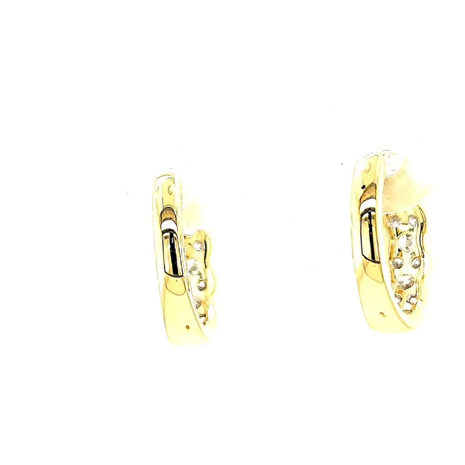 Celebration 9ct Two Tone Gold Round Brilliant Cut 3/4 CARAT tw of Lab Grown Diamonds Huggies Earrings
