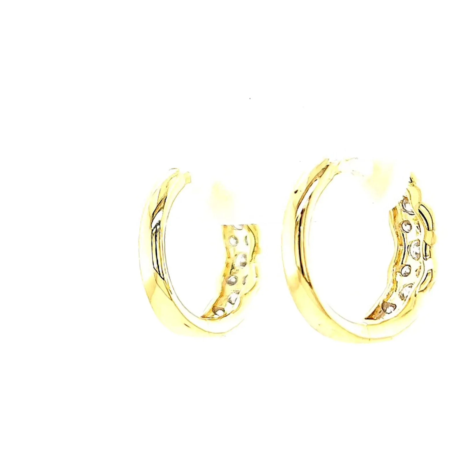 Celebration 9ct Two Tone Gold Round Brilliant Cut 3/4 CARAT tw of Lab Grown Diamonds Huggies Earrings