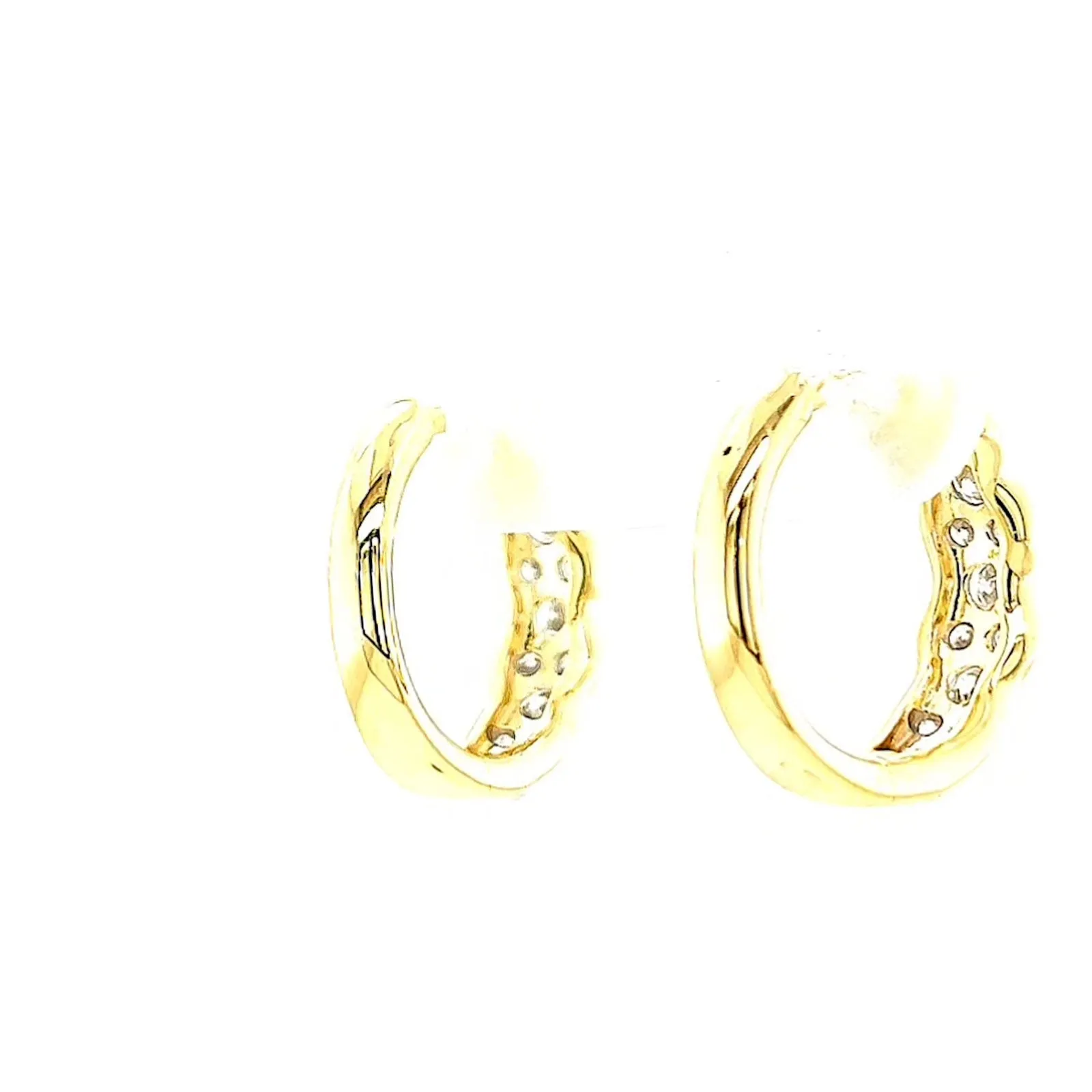 Celebration 9ct Two Tone Gold Round Brilliant Cut 3/4 CARAT tw of Lab Grown Diamonds Huggies Earrings