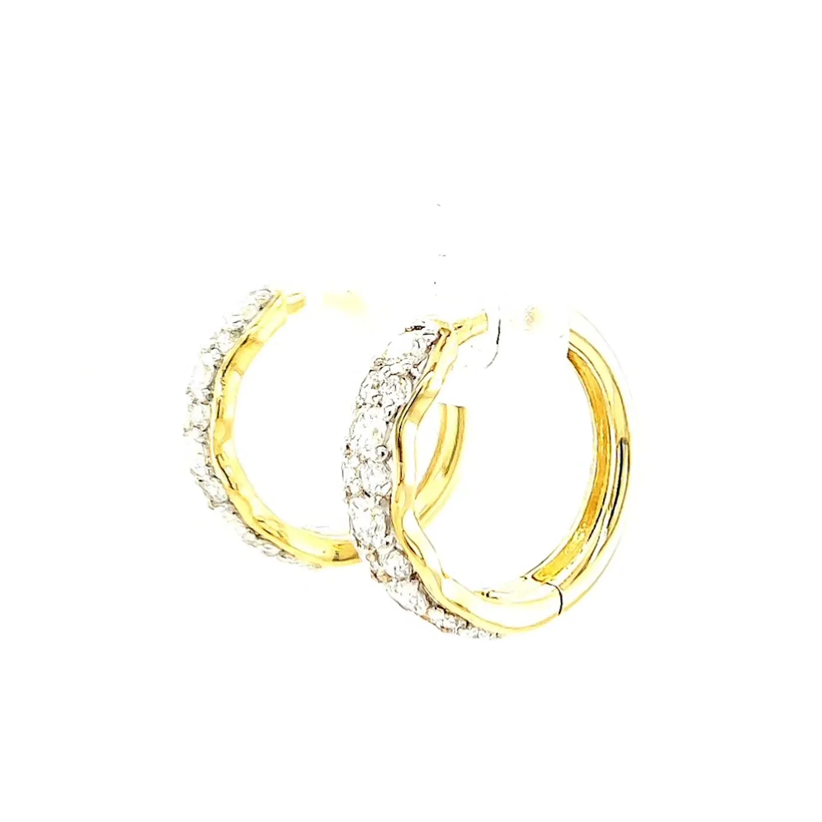 Celebration 9ct Two Tone Gold Round Brilliant Cut 3/4 CARAT tw of Lab Grown Diamonds Huggies Earrings