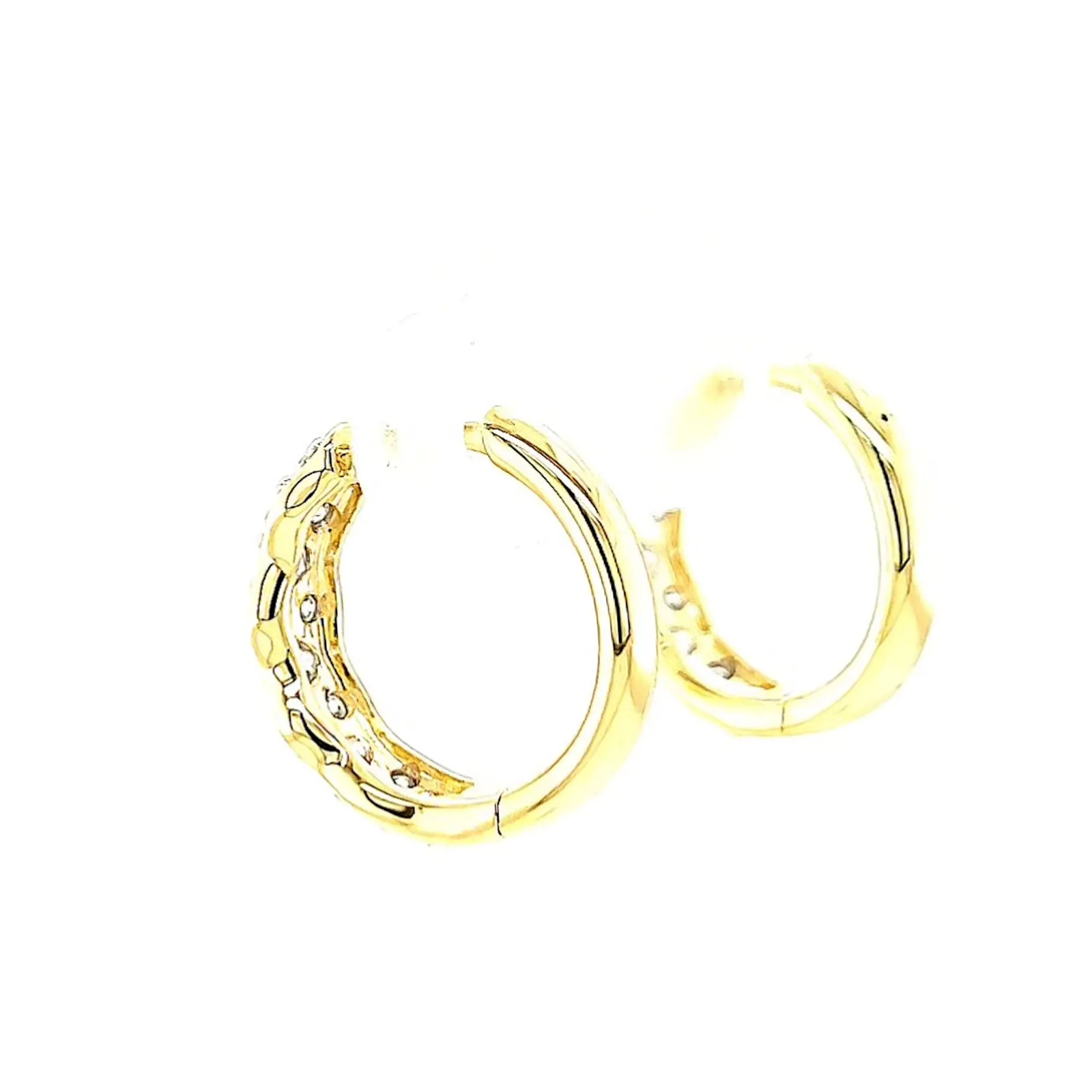 Celebration 9ct Two Tone Gold Round Brilliant Cut 3/4 CARAT tw of Lab Grown Diamonds Huggies Earrings