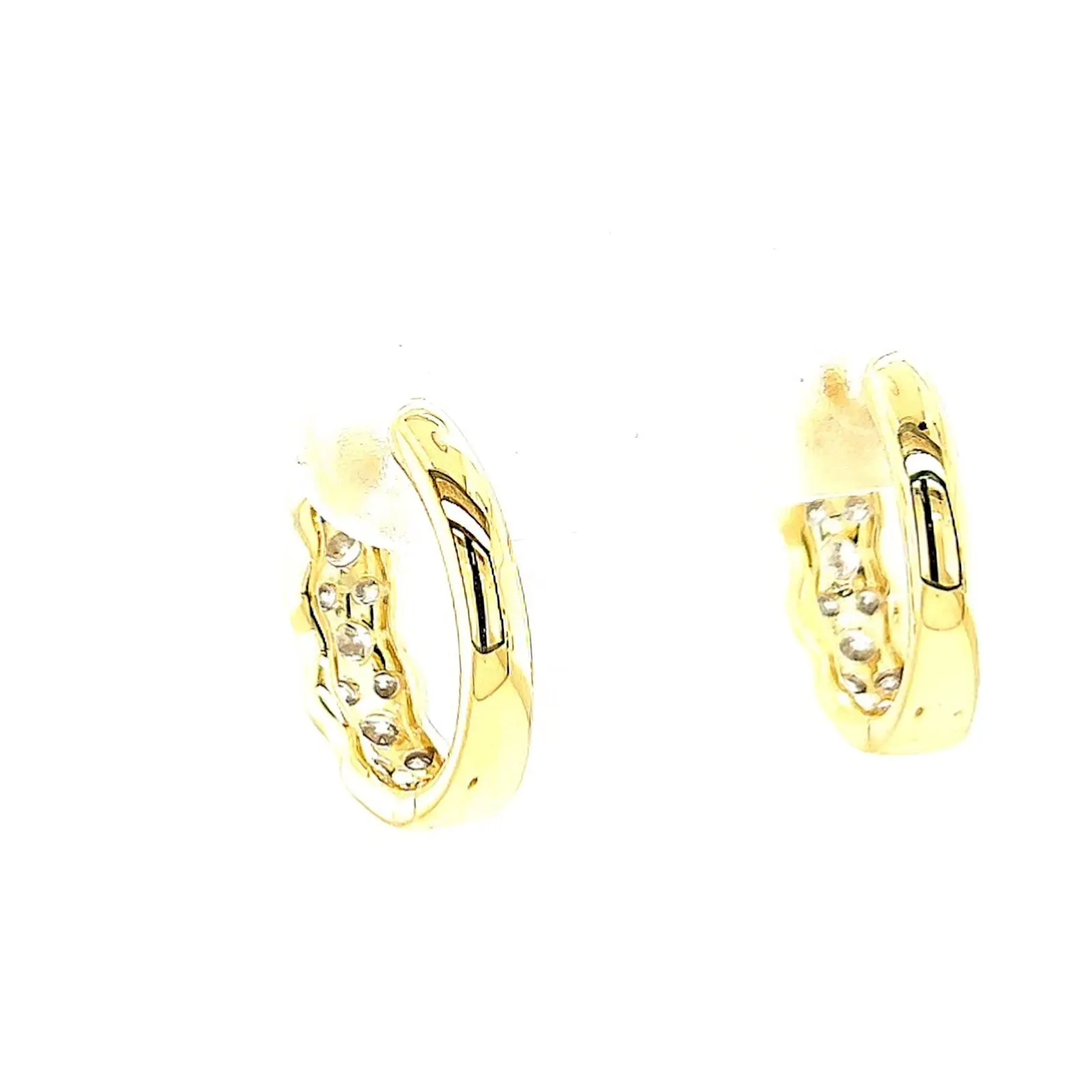 Celebration 9ct Two Tone Gold Round Brilliant Cut 3/4 CARAT tw of Lab Grown Diamonds Huggies Earrings