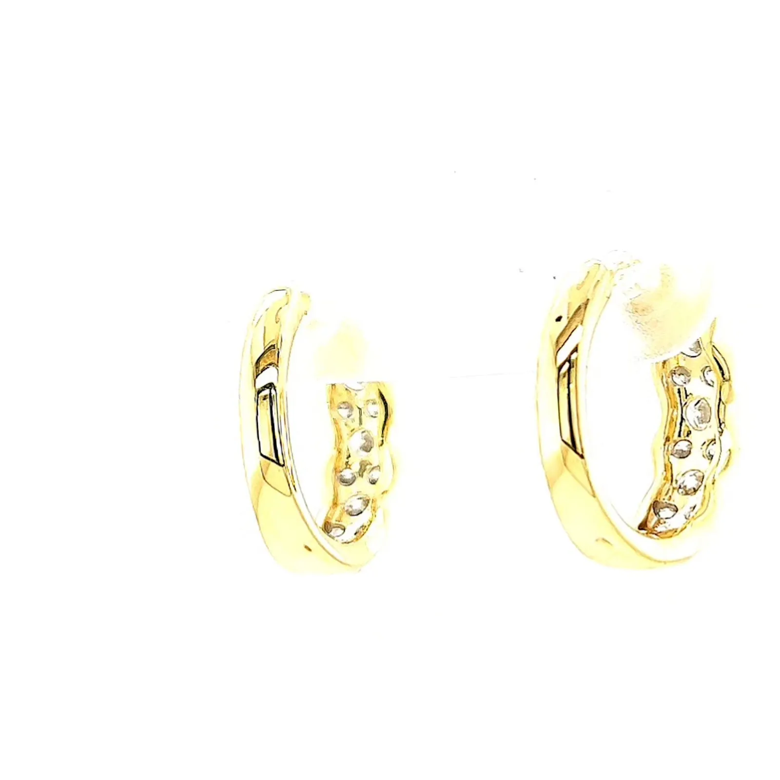 Celebration 9ct Two Tone Gold Round Brilliant Cut 3/4 CARAT tw of Lab Grown Diamonds Huggies Earrings