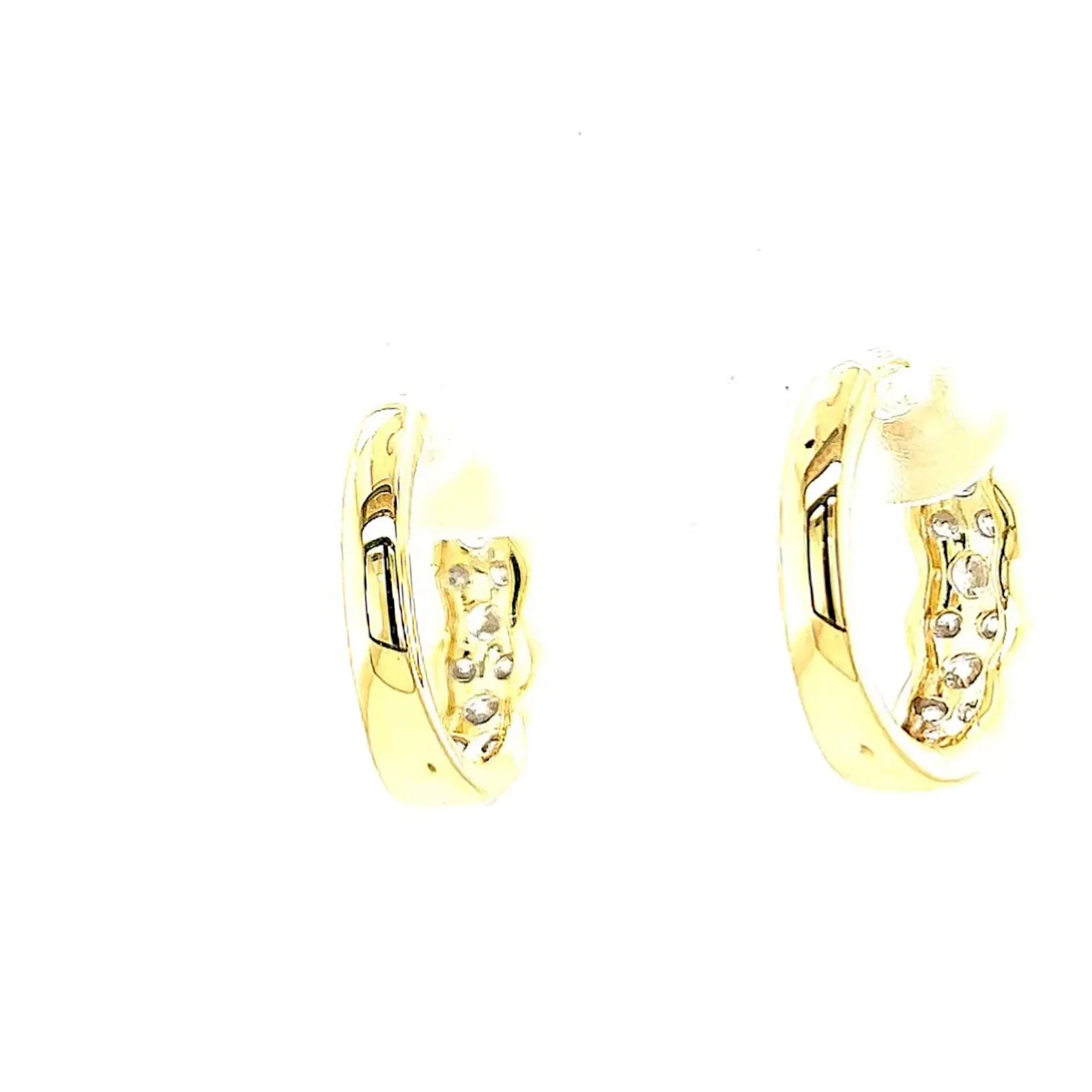 Celebration 9ct Two Tone Gold Round Brilliant Cut 3/4 CARAT tw of Lab Grown Diamonds Huggies Earrings
