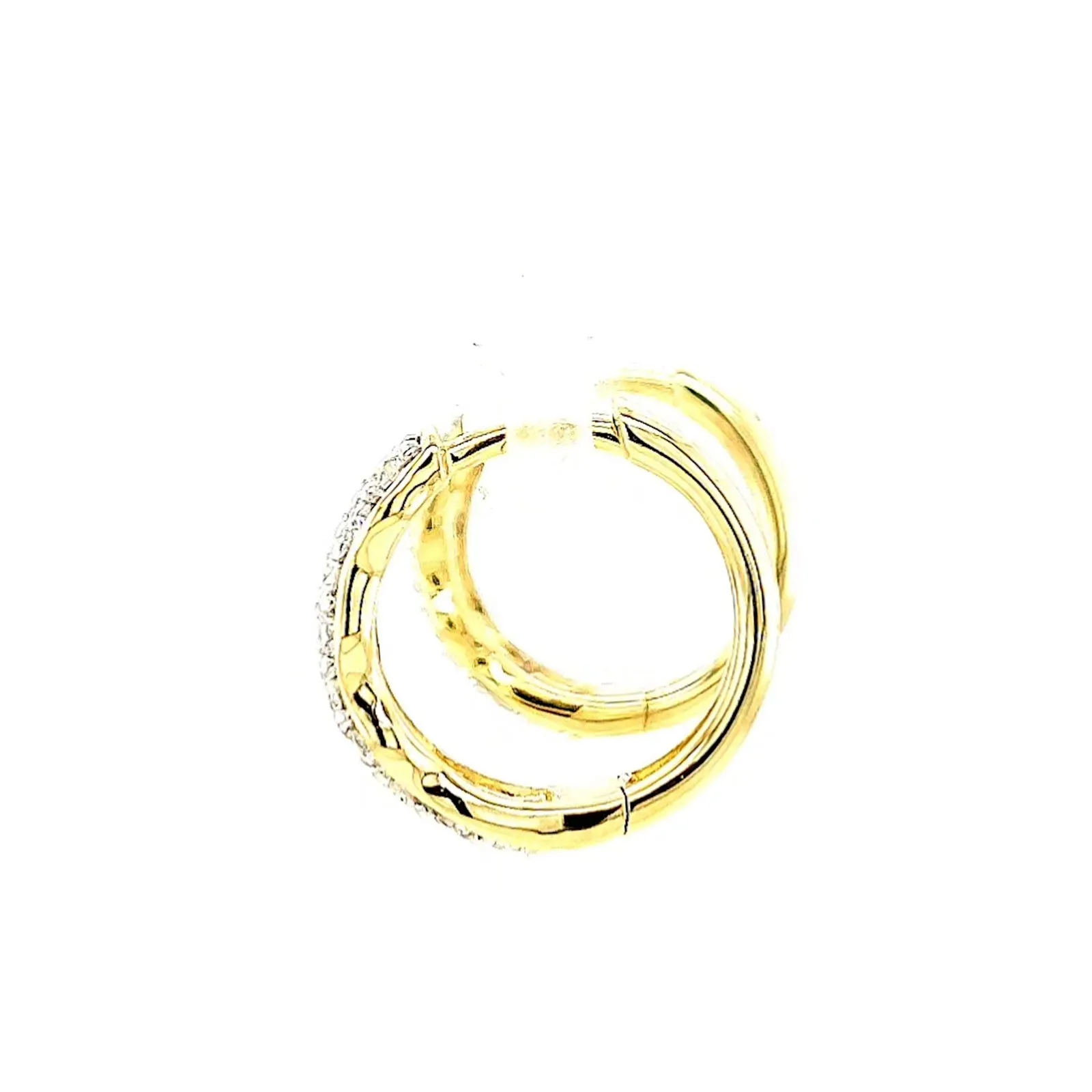 Celebration 9ct Two Tone Gold Round Brilliant Cut 3/4 CARAT tw of Lab Grown Diamonds Huggies Earrings