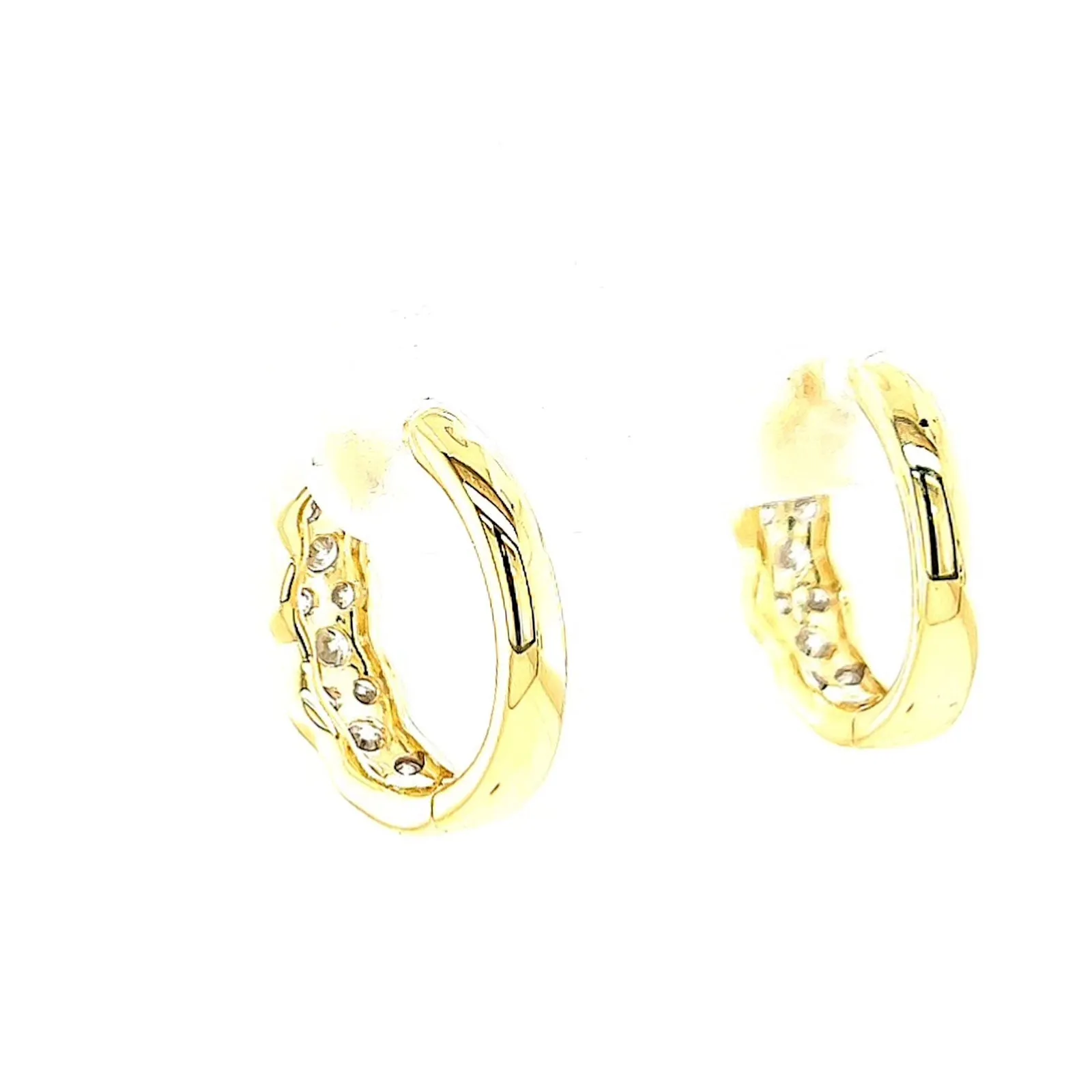 Celebration 9ct Two Tone Gold Round Brilliant Cut 3/4 CARAT tw of Lab Grown Diamonds Huggies Earrings