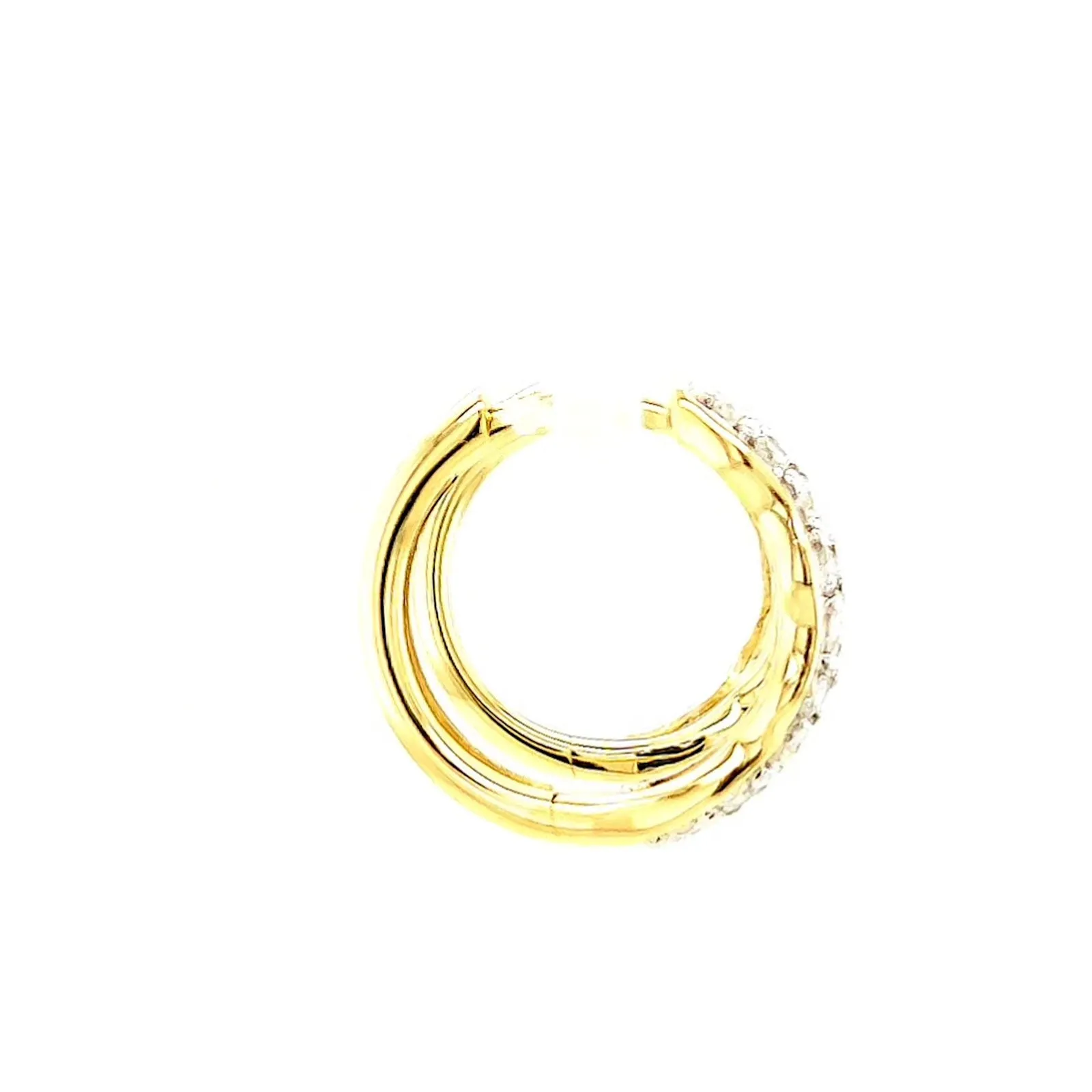 Celebration 9ct Two Tone Gold Round Brilliant Cut 3/4 CARAT tw of Lab Grown Diamonds Huggies Earrings