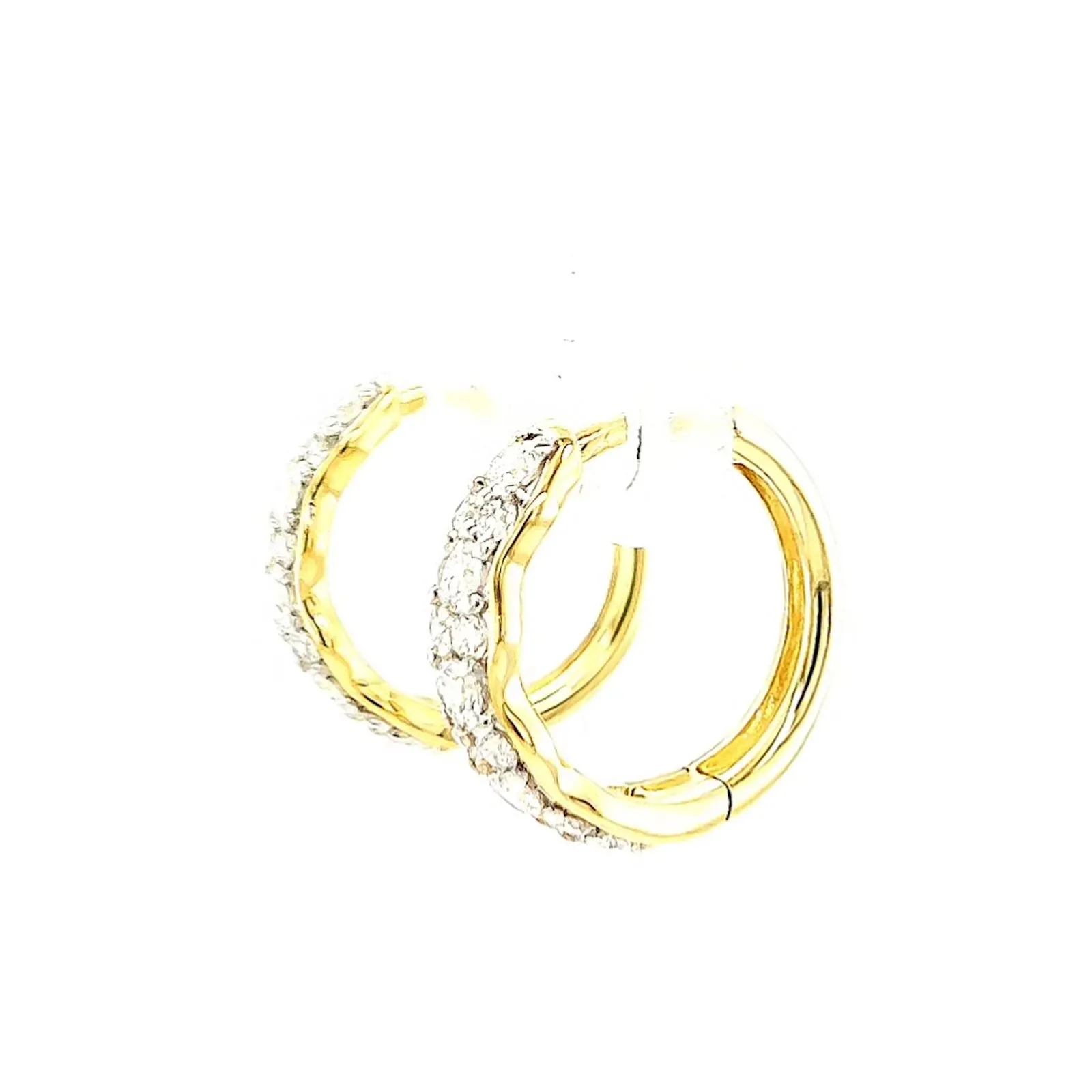 Celebration 9ct Two Tone Gold Round Brilliant Cut 3/4 CARAT tw of Lab Grown Diamonds Huggies Earrings