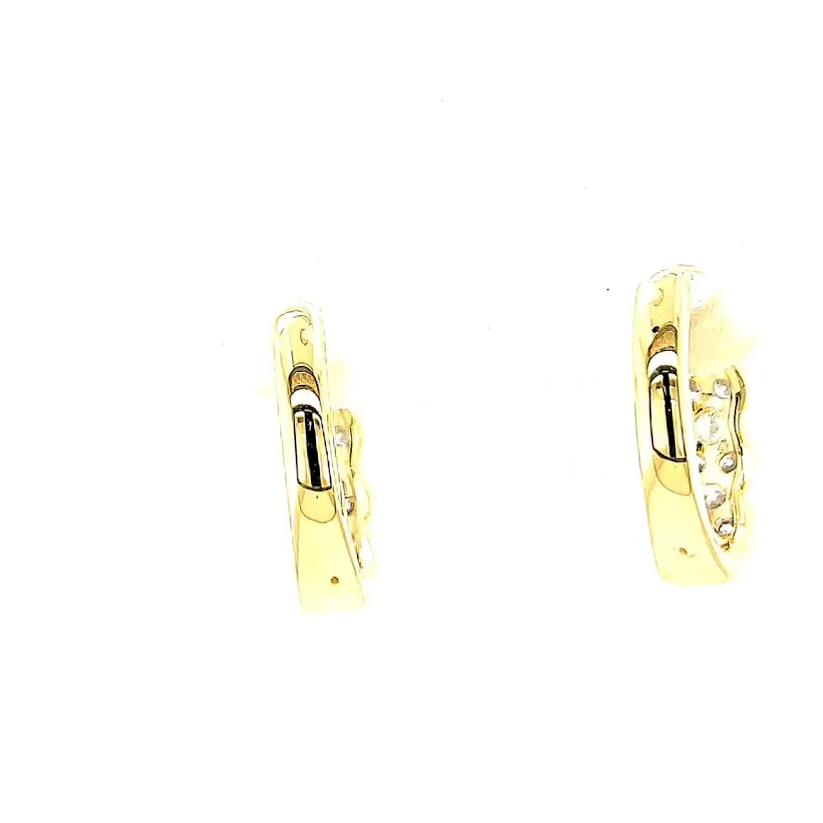 Celebration 9ct Two Tone Gold Round Brilliant Cut 3/4 CARAT tw of Lab Grown Diamonds Huggies Earrings