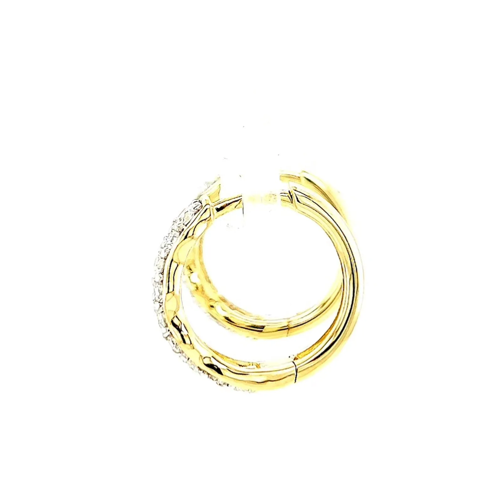 Celebration 9ct Two Tone Gold Round Brilliant Cut 3/4 CARAT tw of Lab Grown Diamonds Huggies Earrings