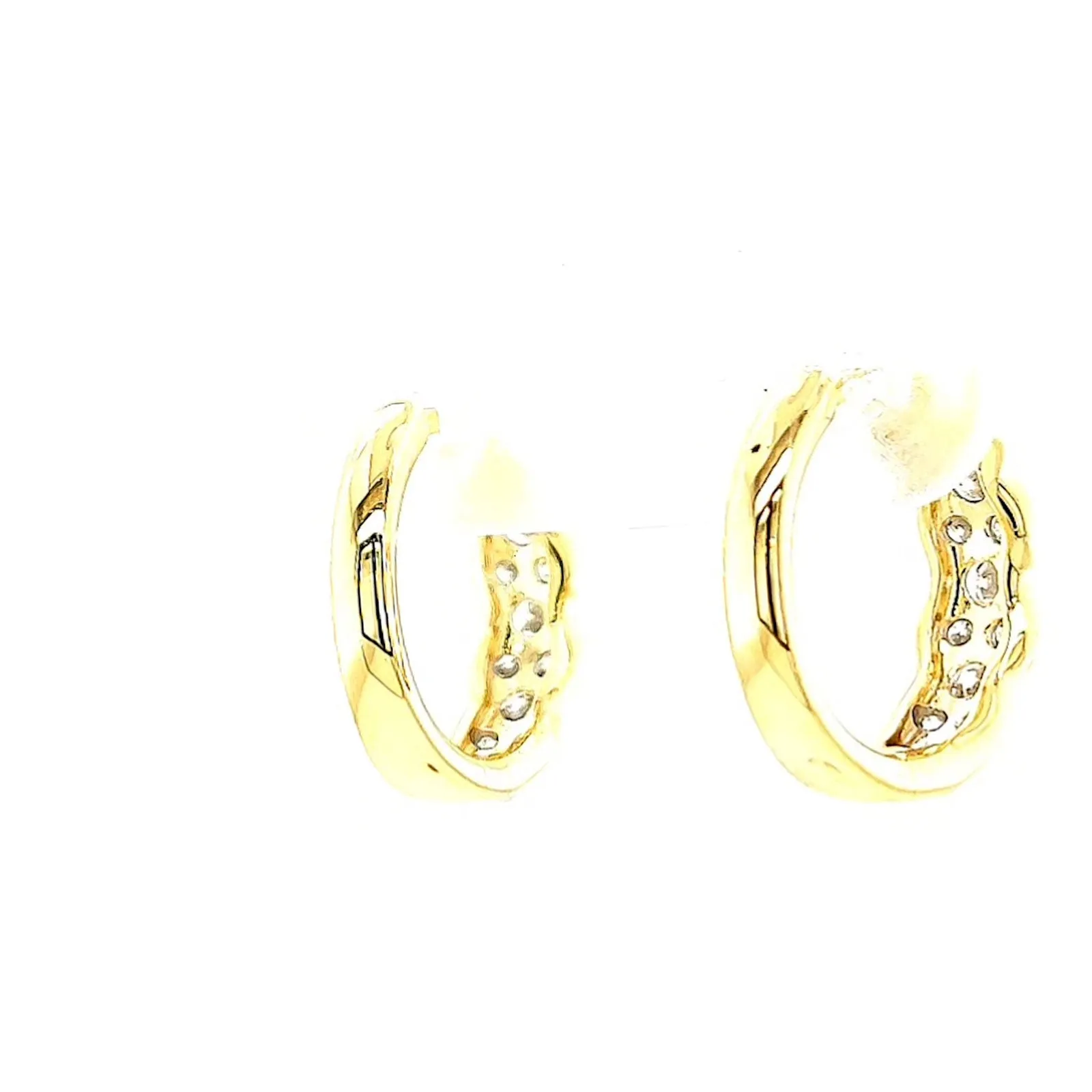 Celebration 9ct Two Tone Gold Round Brilliant Cut 3/4 CARAT tw of Lab Grown Diamonds Huggies Earrings