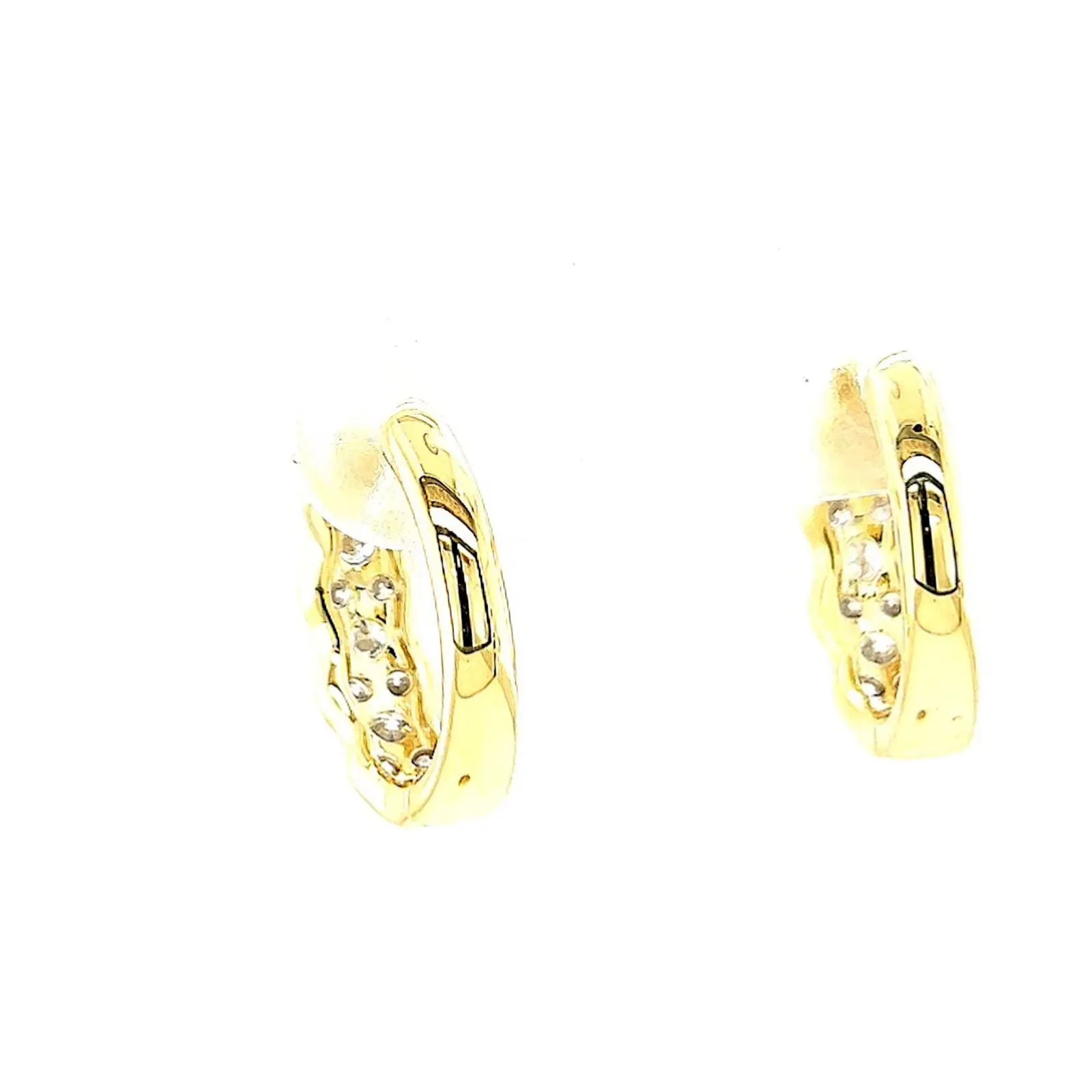 Celebration 9ct Two Tone Gold Round Brilliant Cut 3/4 CARAT tw of Lab Grown Diamonds Huggies Earrings