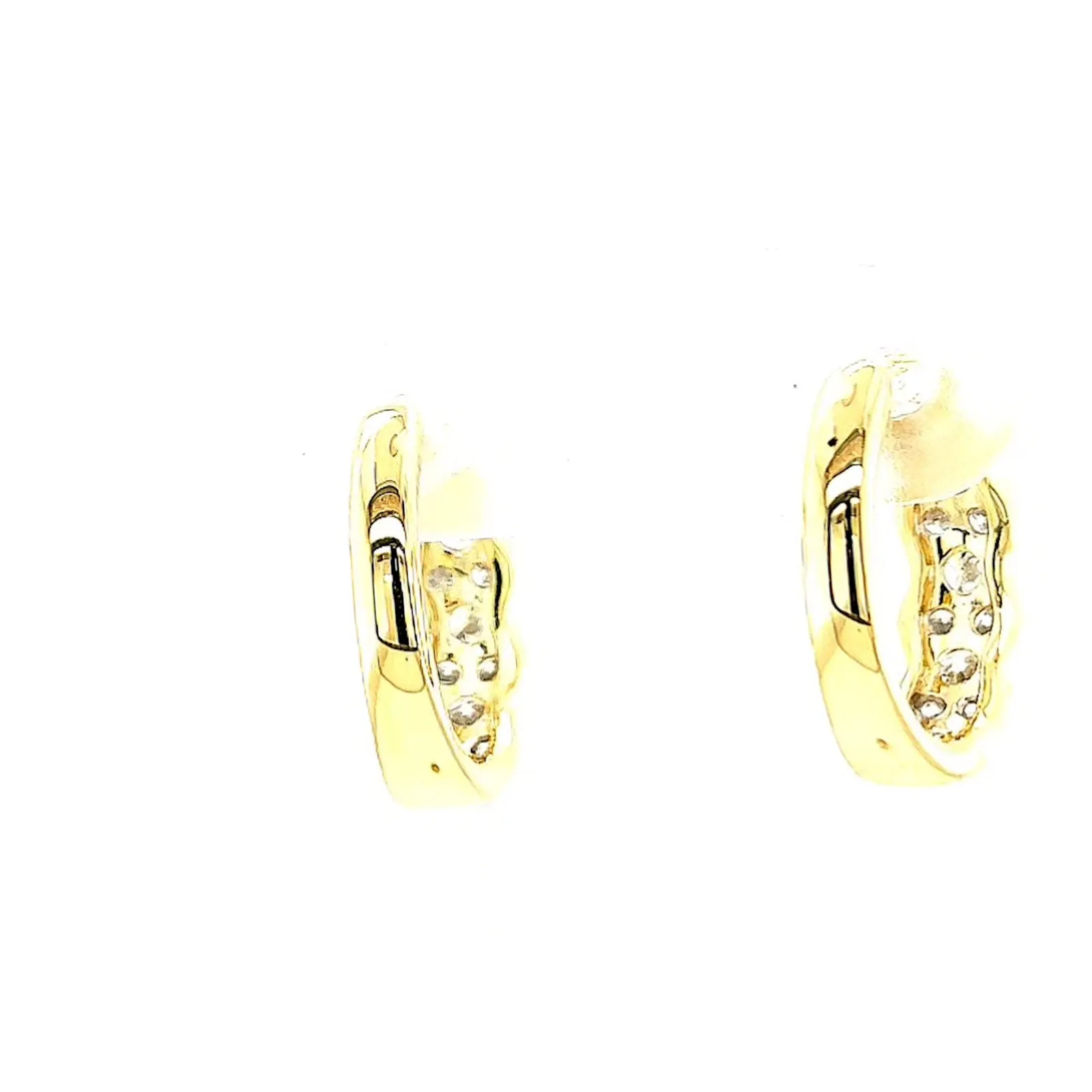 Celebration 9ct Two Tone Gold Round Brilliant Cut 3/4 CARAT tw of Lab Grown Diamonds Huggies Earrings