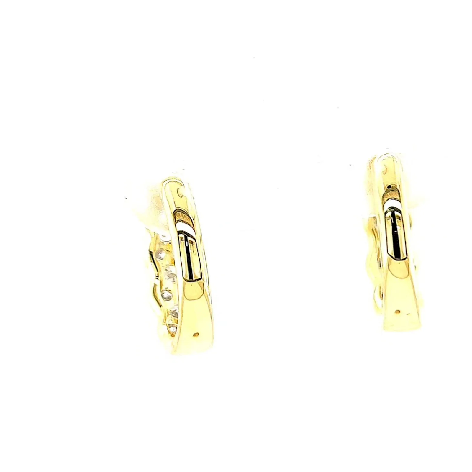 Celebration 9ct Two Tone Gold Round Brilliant Cut 3/4 CARAT tw of Lab Grown Diamonds Huggies Earrings