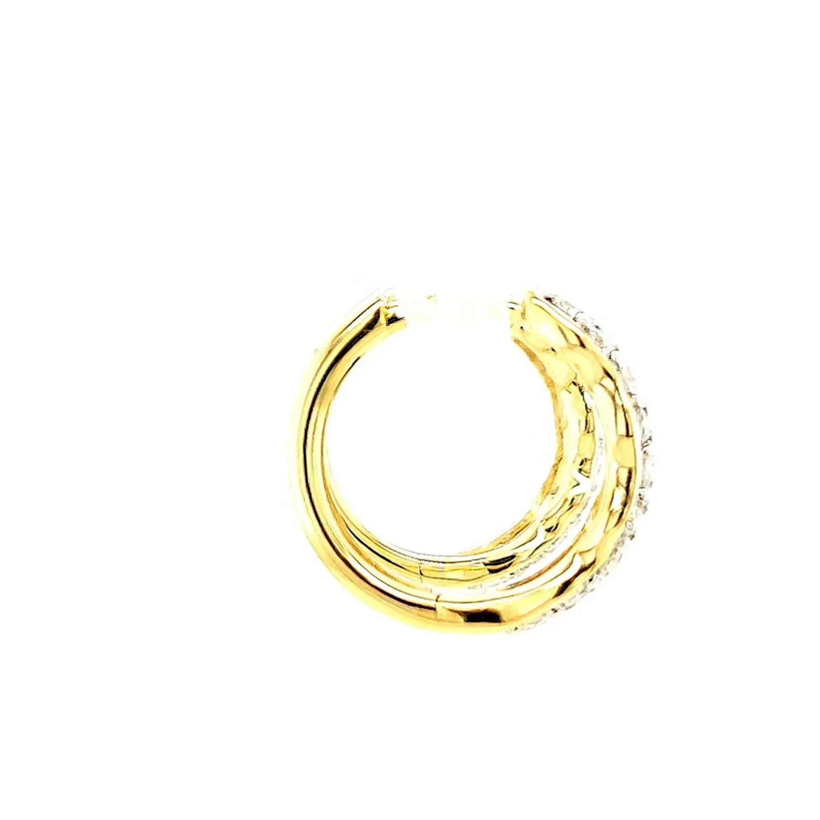 Celebration 9ct Two Tone Gold Round Brilliant Cut 3/4 CARAT tw of Lab Grown Diamonds Huggies Earrings
