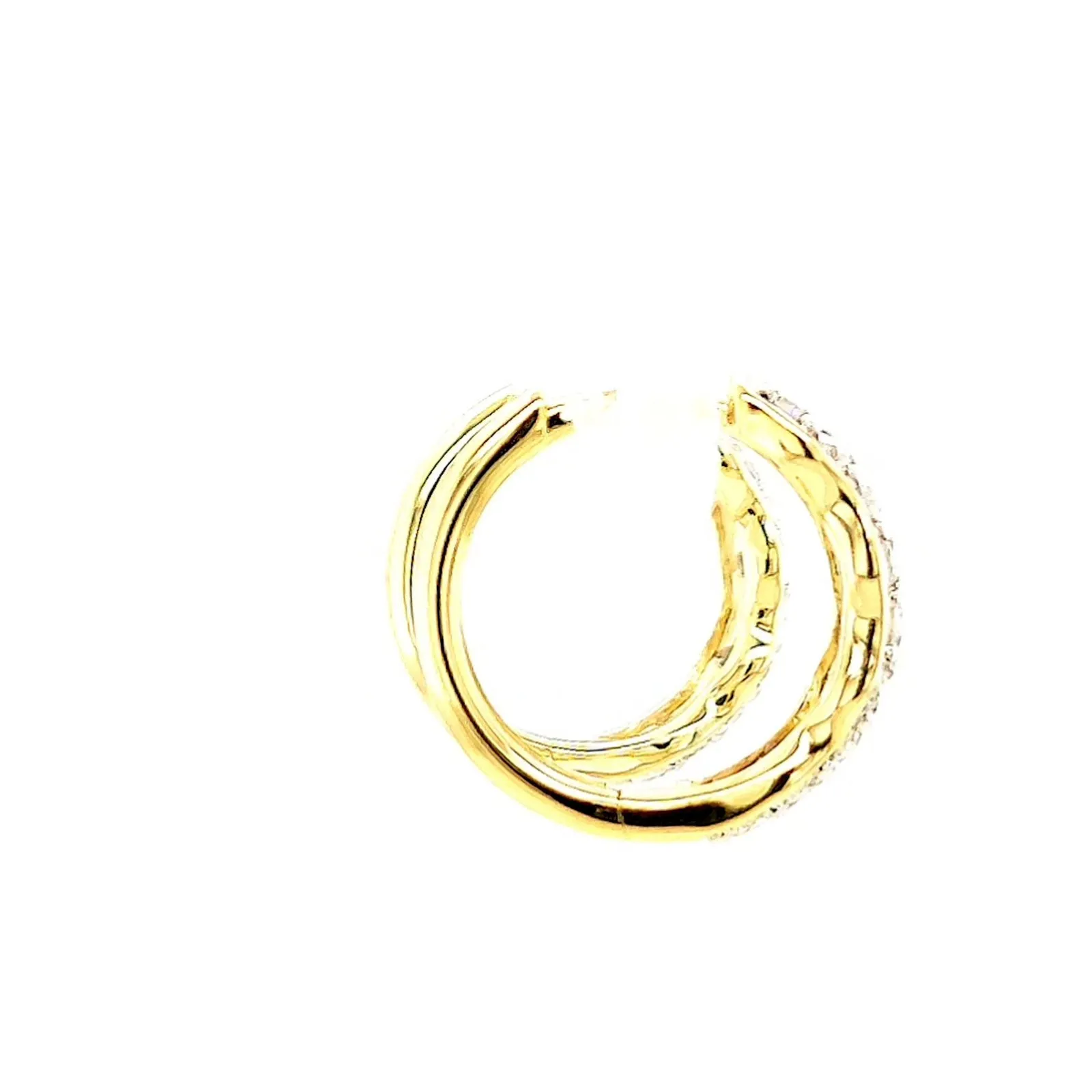 Celebration 9ct Two Tone Gold Round Brilliant Cut 3/4 CARAT tw of Lab Grown Diamonds Huggies Earrings