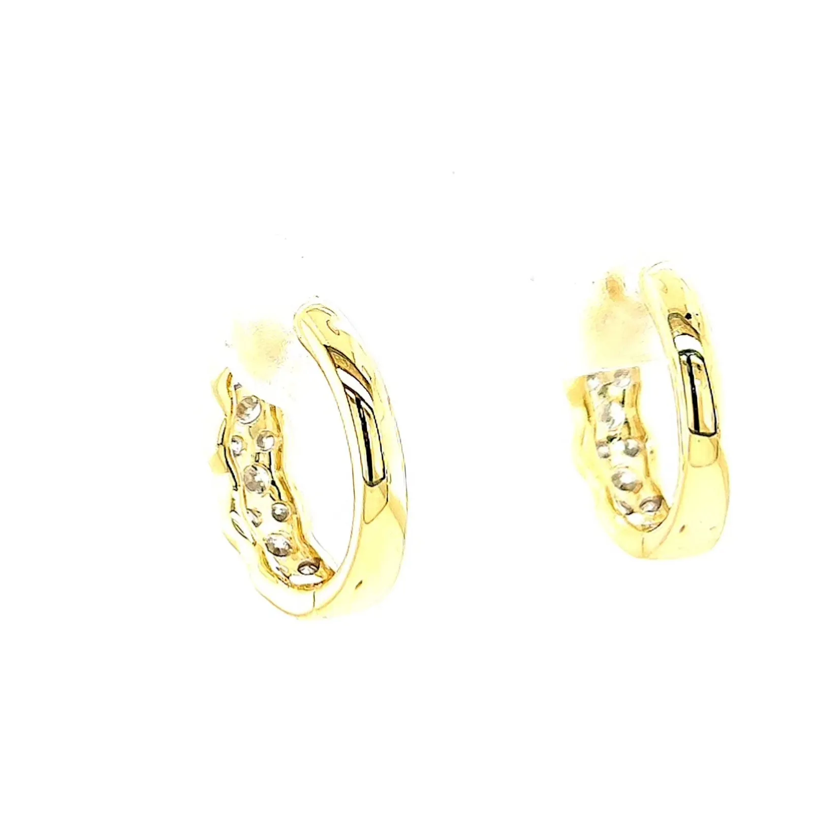 Celebration 9ct Two Tone Gold Round Brilliant Cut 3/4 CARAT tw of Lab Grown Diamonds Huggies Earrings