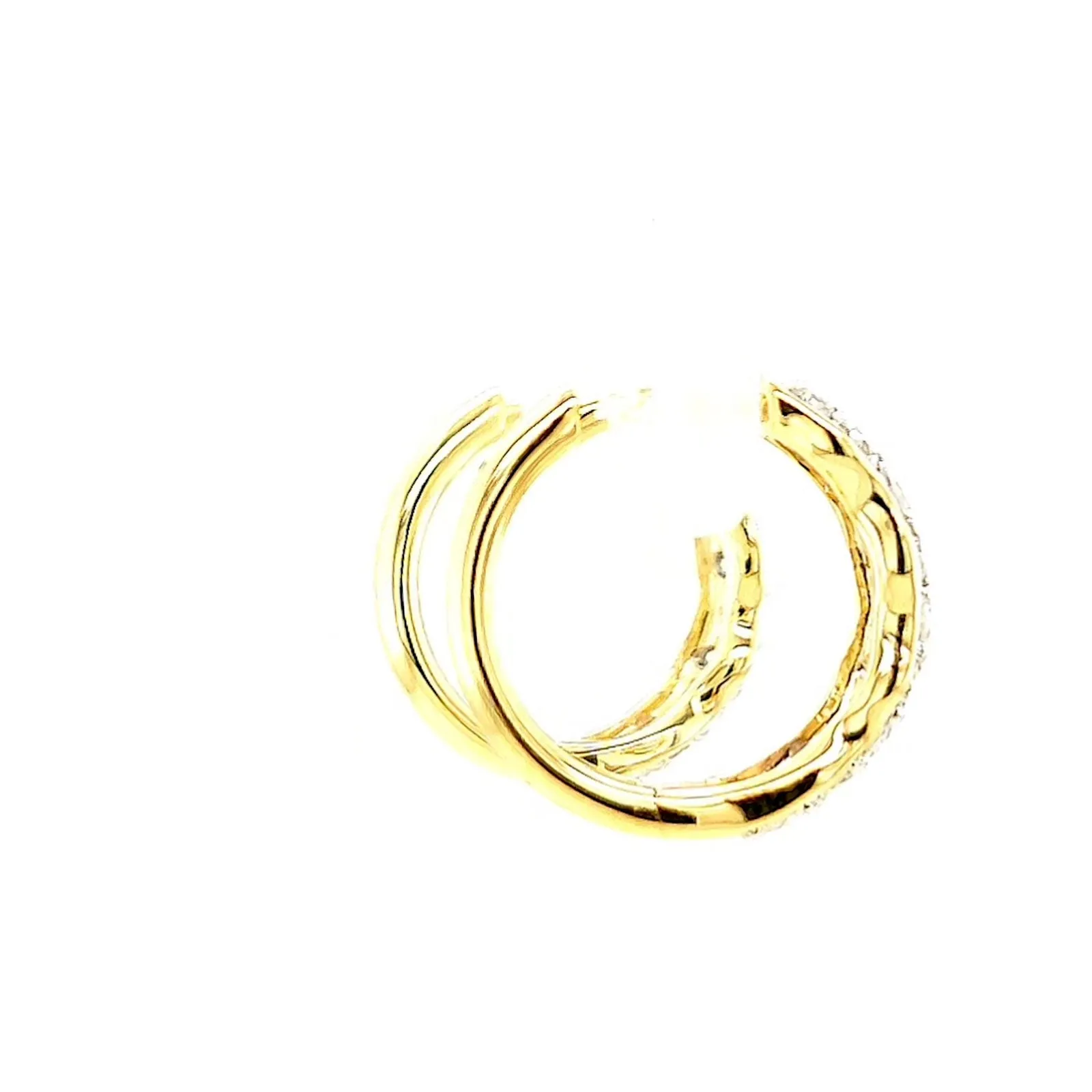 Celebration 9ct Two Tone Gold Round Brilliant Cut 3/4 CARAT tw of Lab Grown Diamonds Huggies Earrings
