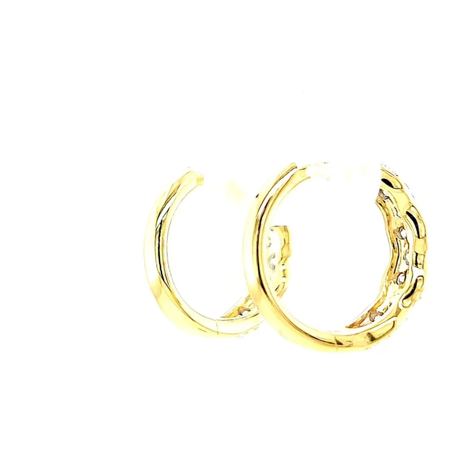 Celebration 9ct Two Tone Gold Round Brilliant Cut 3/4 CARAT tw of Lab Grown Diamonds Huggies Earrings