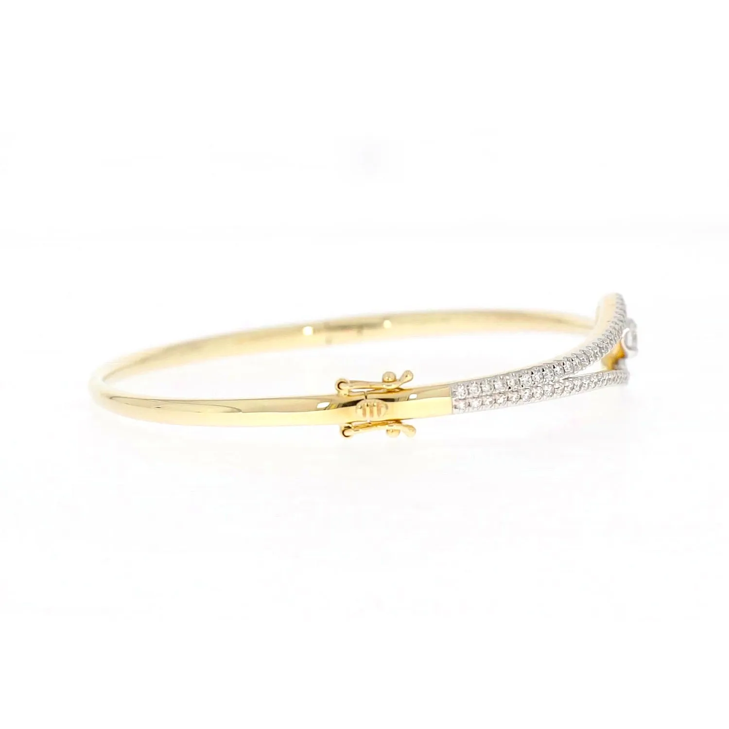 Celebration 9ct Yellow and White Gold with Round Brilliant Cut 1 Carat tw of Lab Grown Diamond Bangle