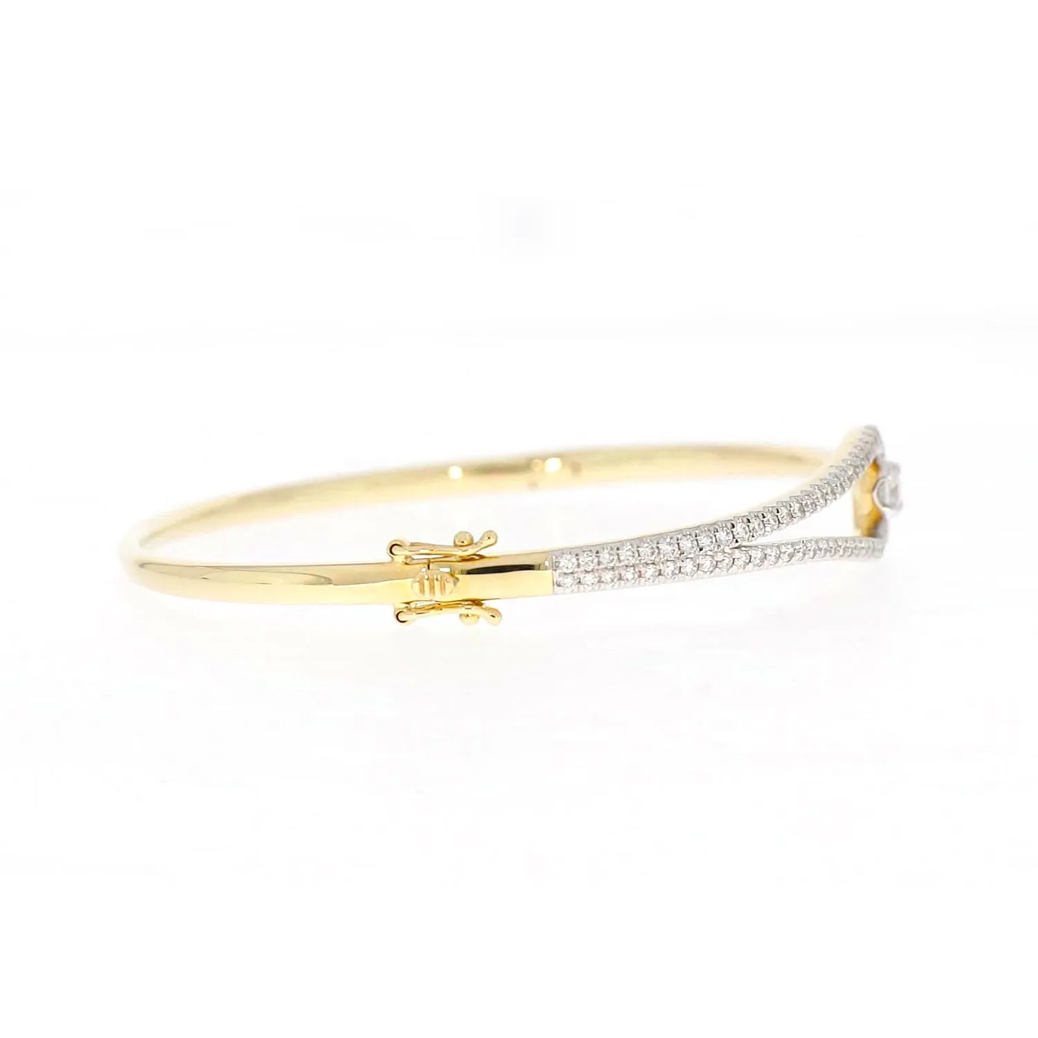 Celebration 9ct Yellow and White Gold with Round Brilliant Cut 1 Carat tw of Lab Grown Diamond Bangle
