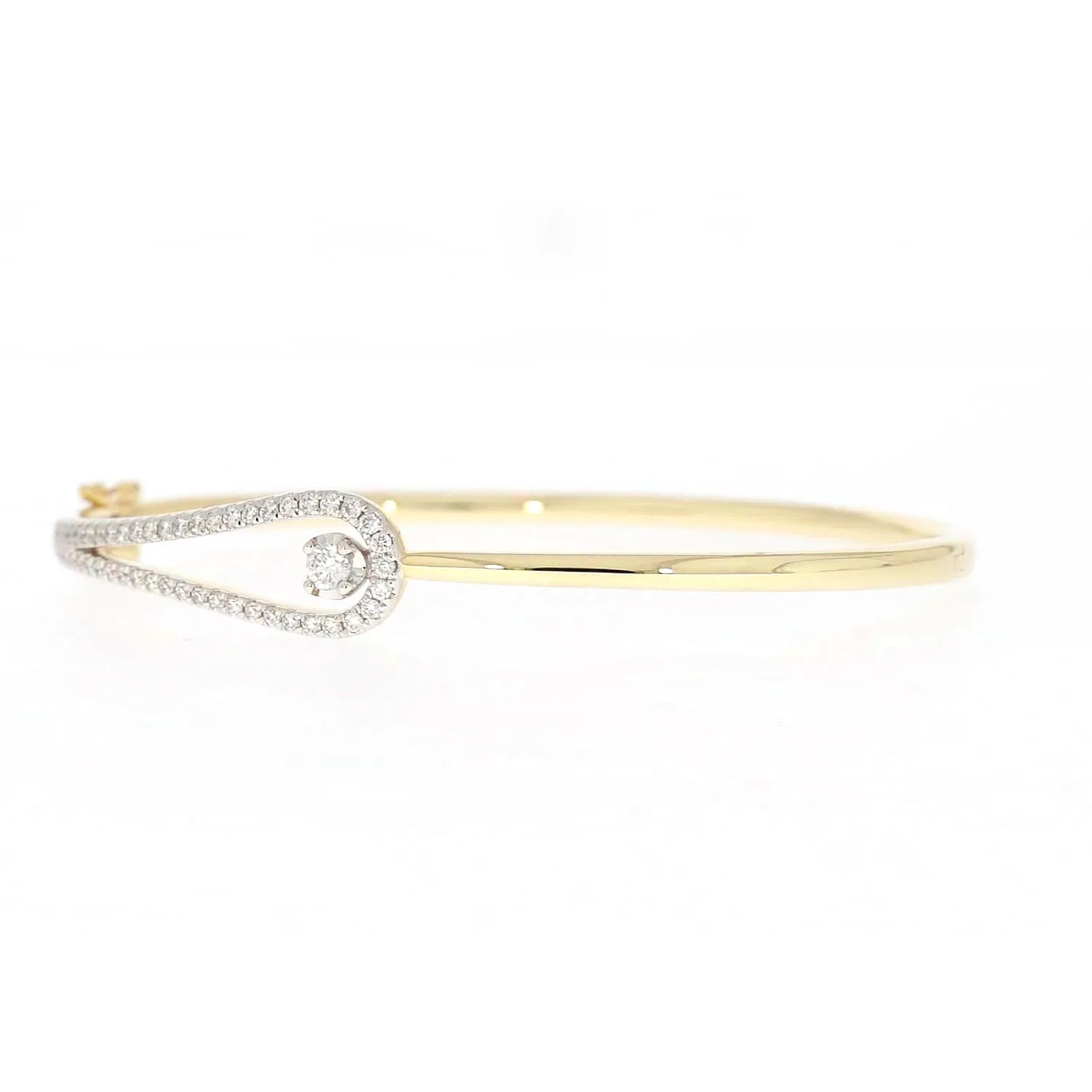 Celebration 9ct Yellow and White Gold with Round Brilliant Cut 1 Carat tw of Lab Grown Diamond Bangle