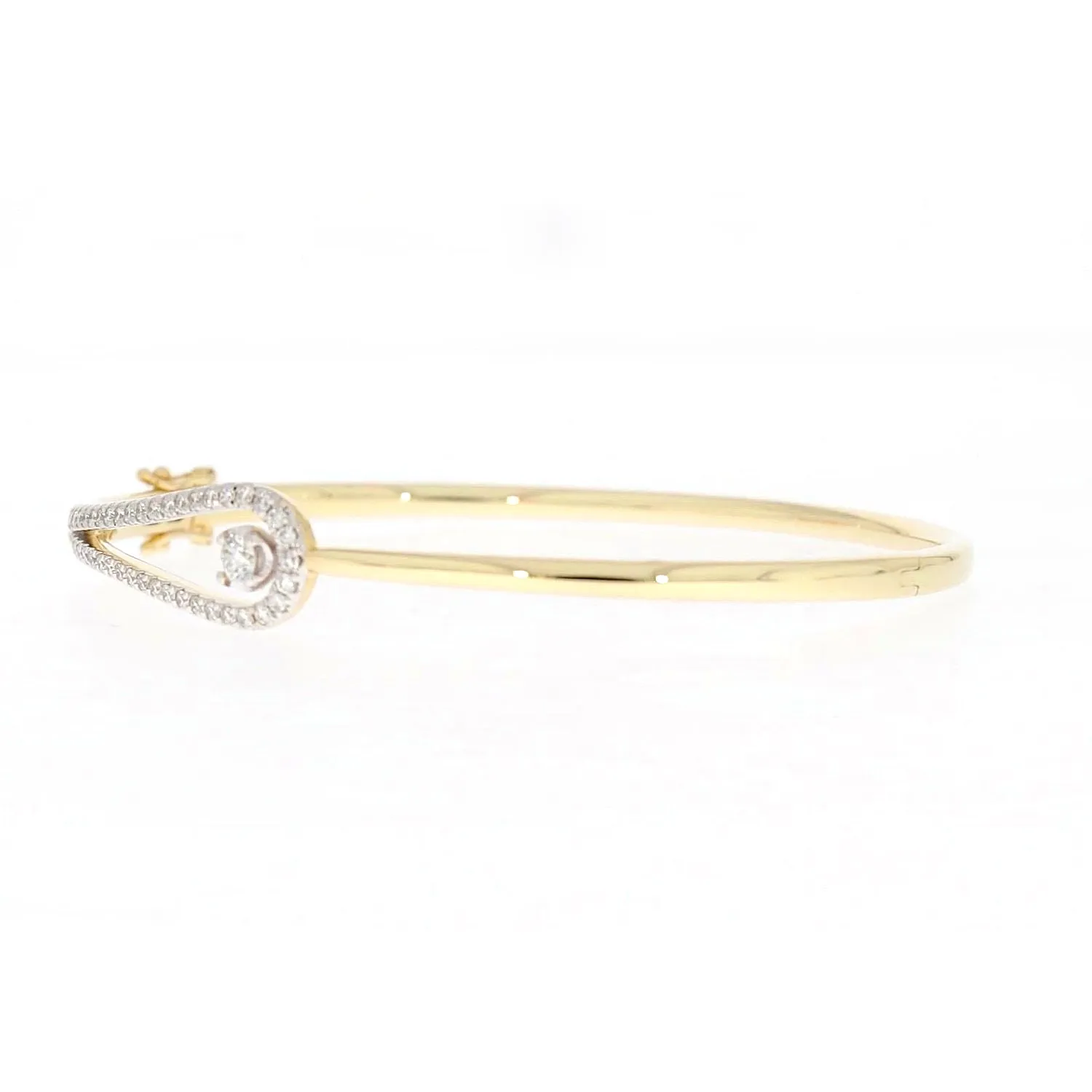 Celebration 9ct Yellow and White Gold with Round Brilliant Cut 1 Carat tw of Lab Grown Diamond Bangle