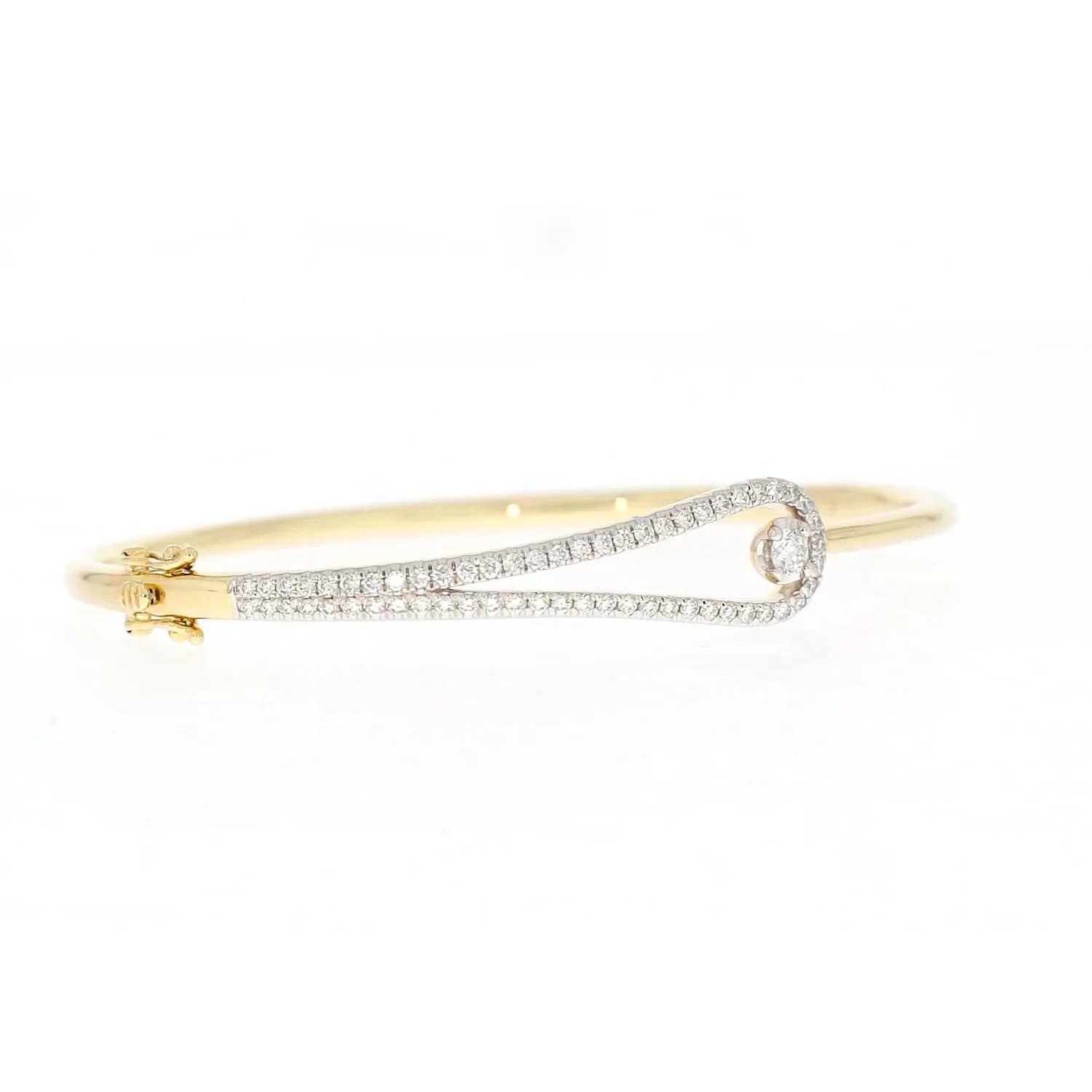 Celebration 9ct Yellow and White Gold with Round Brilliant Cut 1 Carat tw of Lab Grown Diamond Bangle