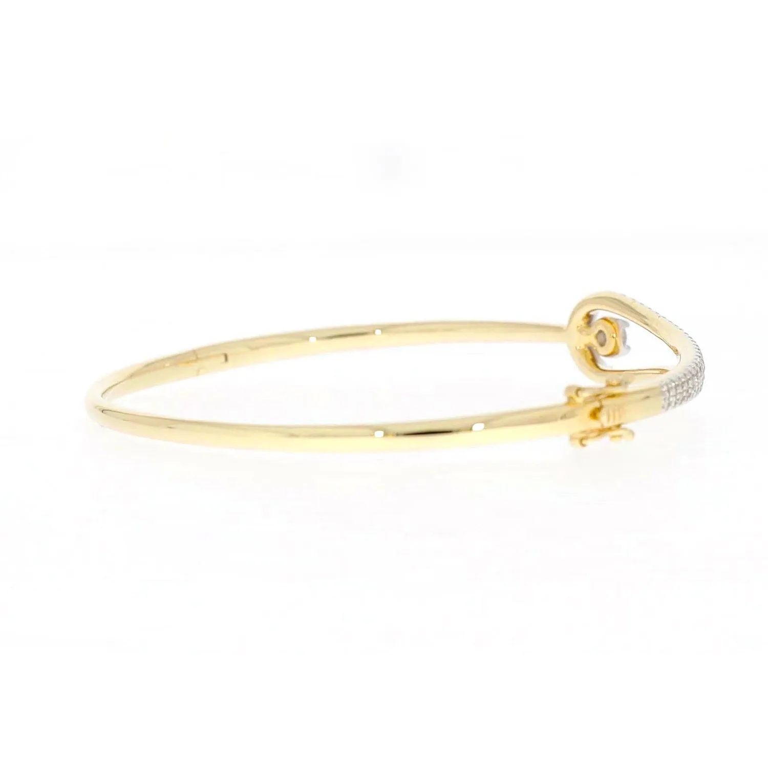 Celebration 9ct Yellow and White Gold with Round Brilliant Cut 1 Carat tw of Lab Grown Diamond Bangle