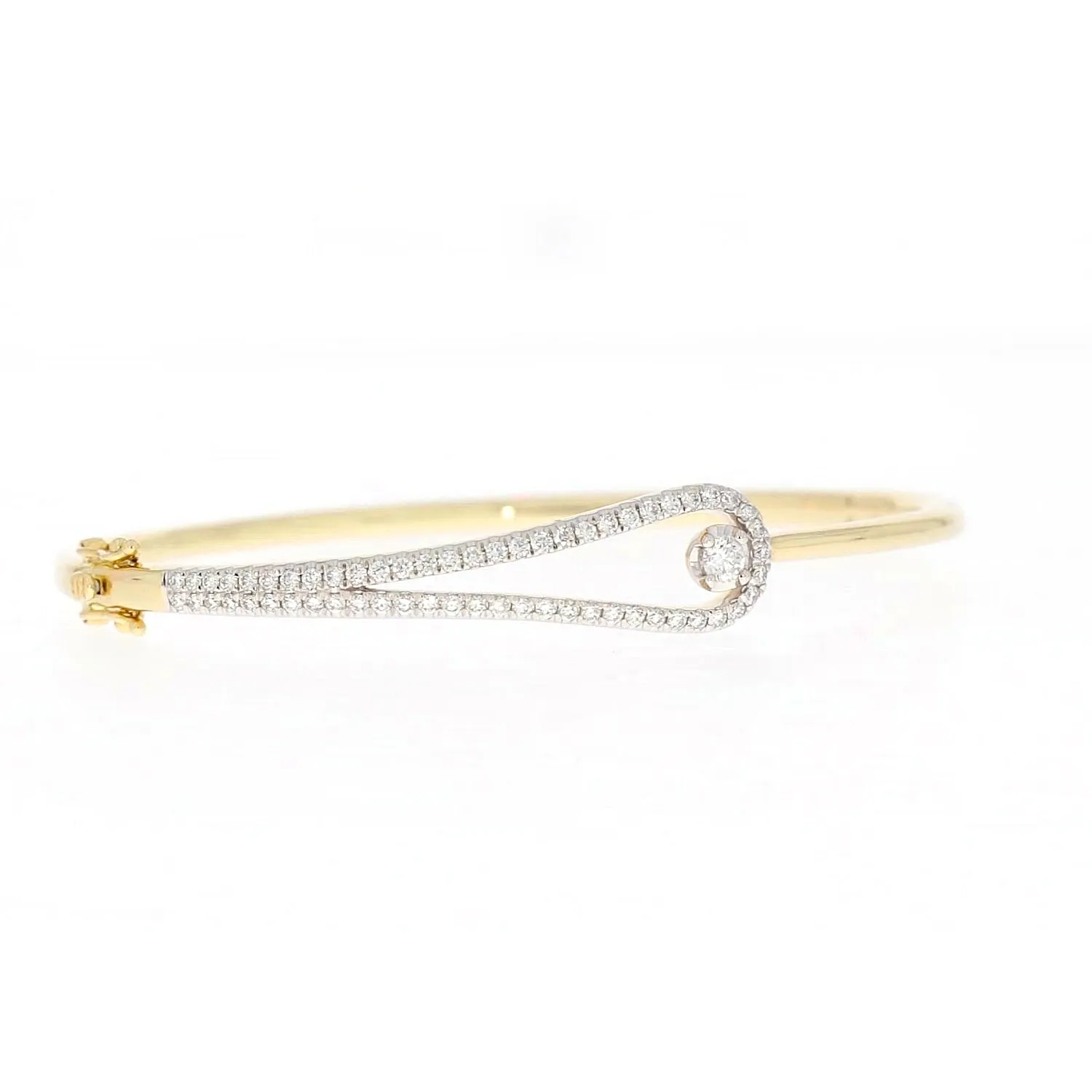 Celebration 9ct Yellow and White Gold with Round Brilliant Cut 1 Carat tw of Lab Grown Diamond Bangle