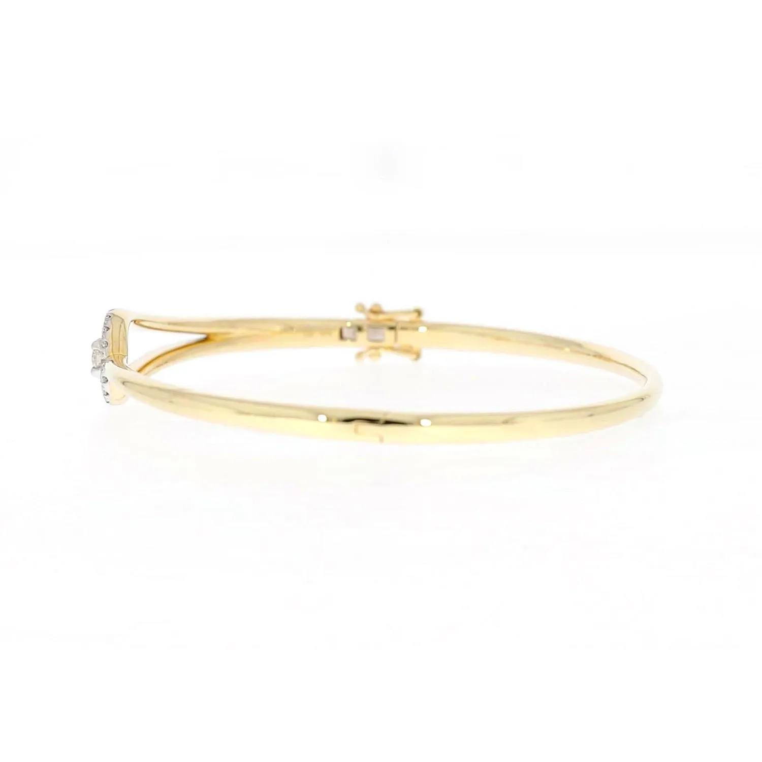 Celebration 9ct Yellow and White Gold with Round Brilliant Cut 1 Carat tw of Lab Grown Diamond Bangle