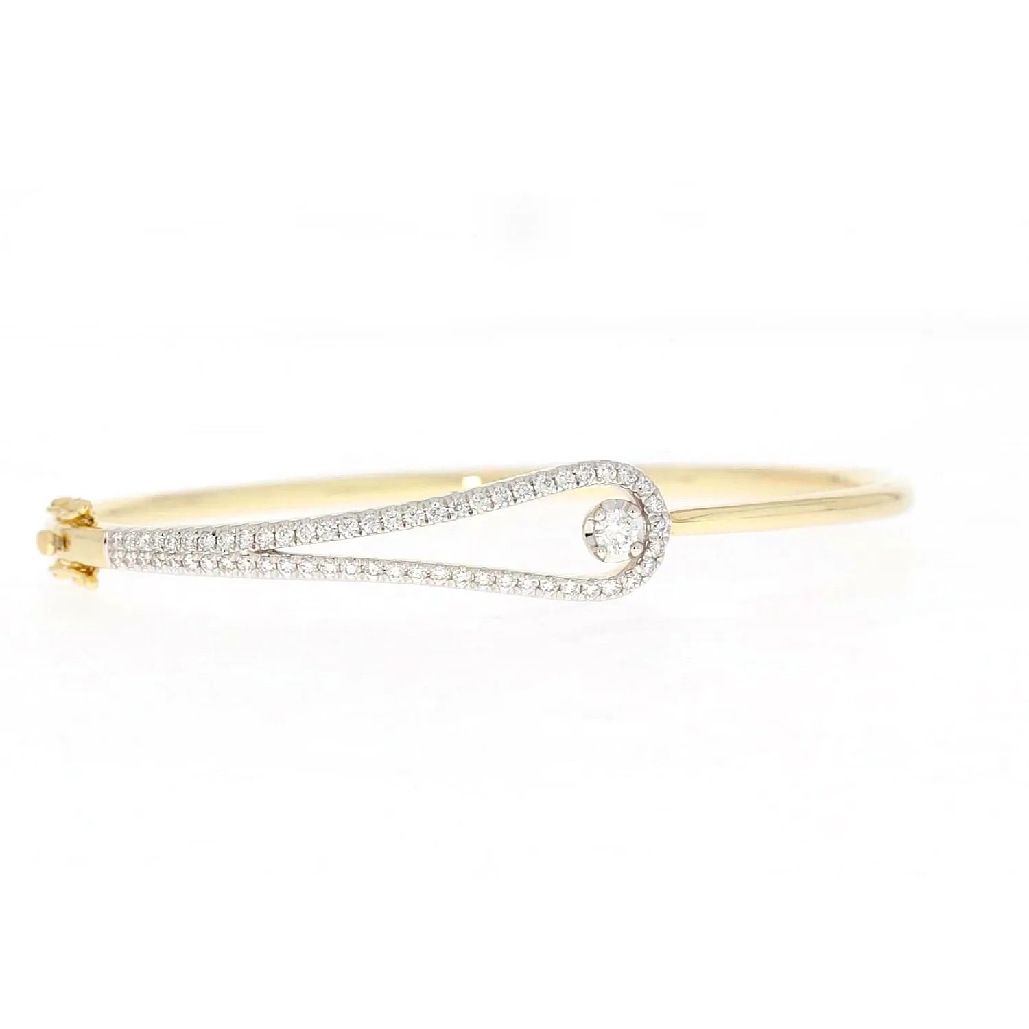 Celebration 9ct Yellow and White Gold with Round Brilliant Cut 1 Carat tw of Lab Grown Diamond Bangle