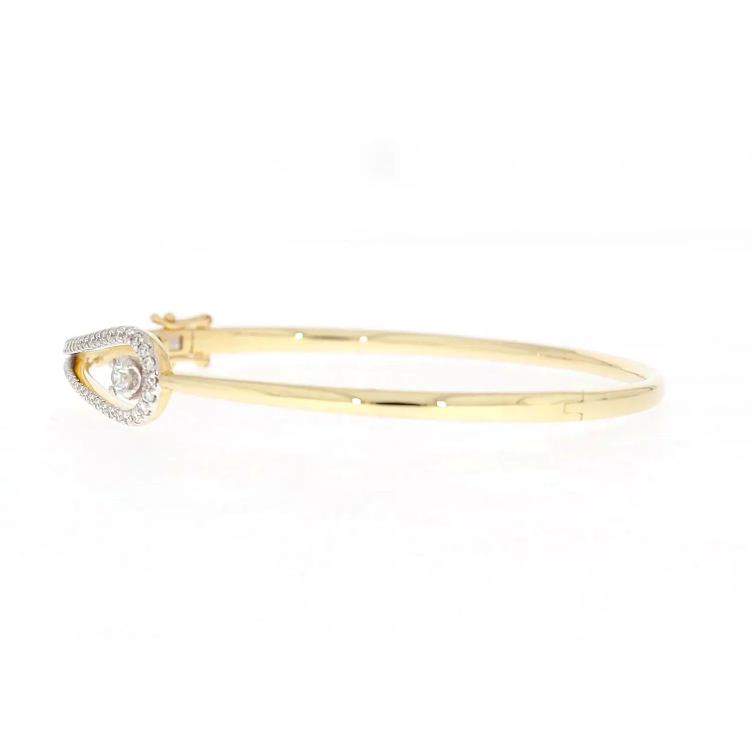 Celebration 9ct Yellow and White Gold with Round Brilliant Cut 1 Carat tw of Lab Grown Diamond Bangle