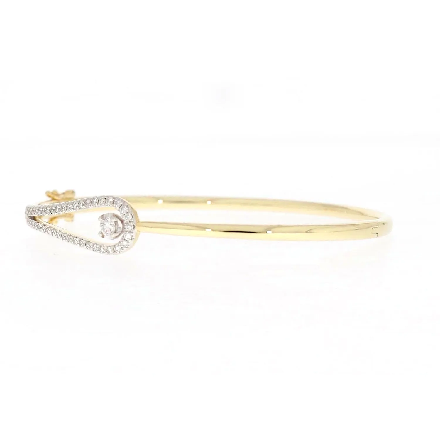 Celebration 9ct Yellow and White Gold with Round Brilliant Cut 1 Carat tw of Lab Grown Diamond Bangle