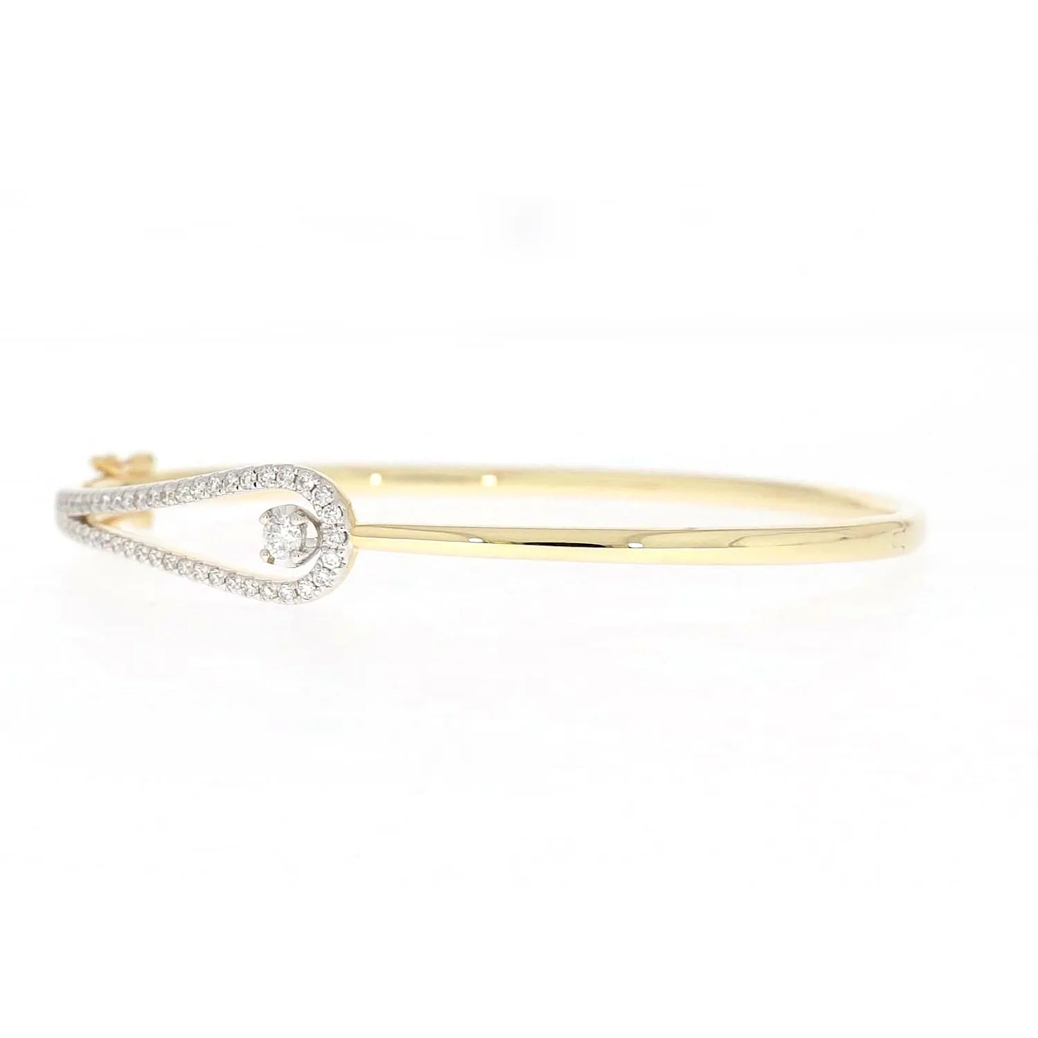 Celebration 9ct Yellow and White Gold with Round Brilliant Cut 1 Carat tw of Lab Grown Diamond Bangle