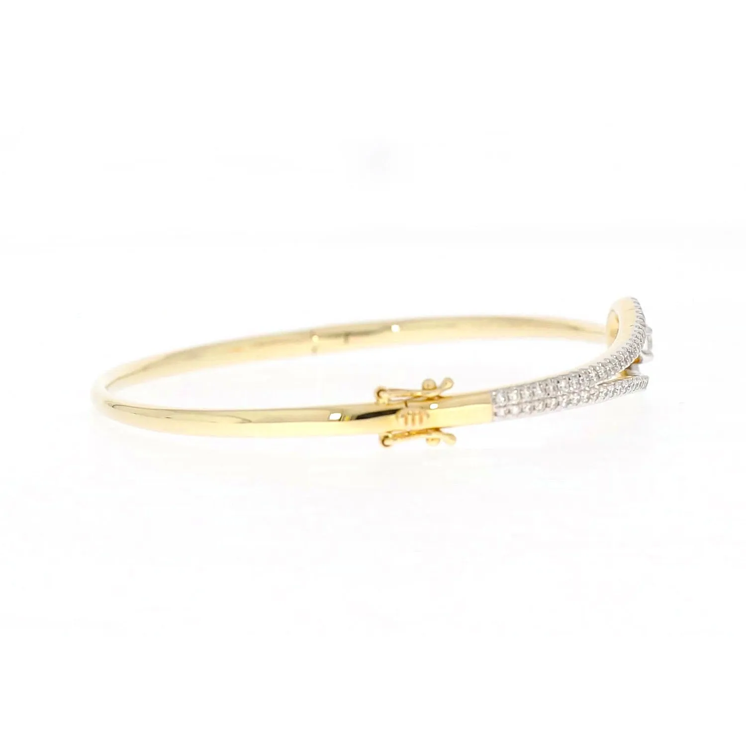 Celebration 9ct Yellow and White Gold with Round Brilliant Cut 1 Carat tw of Lab Grown Diamond Bangle