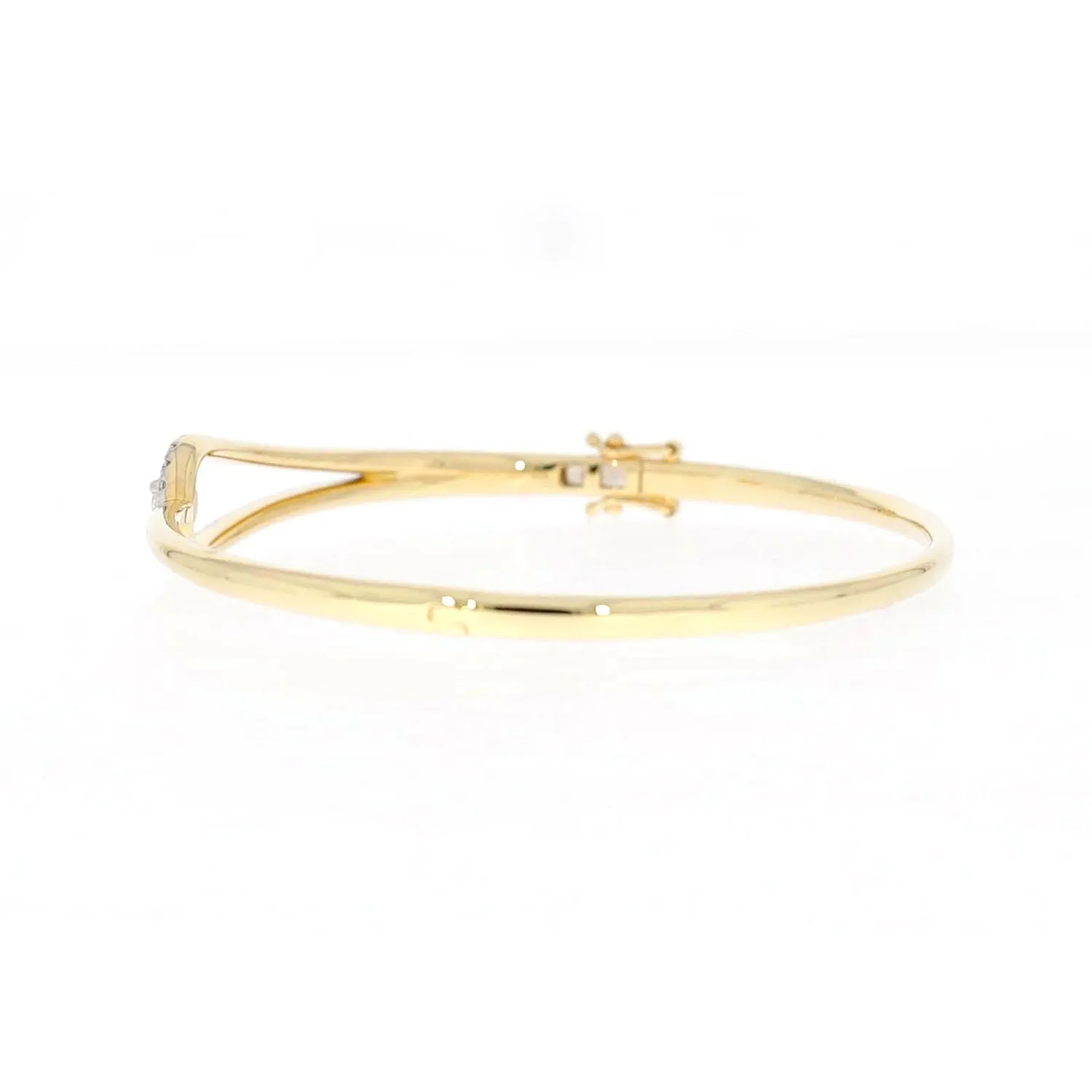 Celebration 9ct Yellow and White Gold with Round Brilliant Cut 1 Carat tw of Lab Grown Diamond Bangle