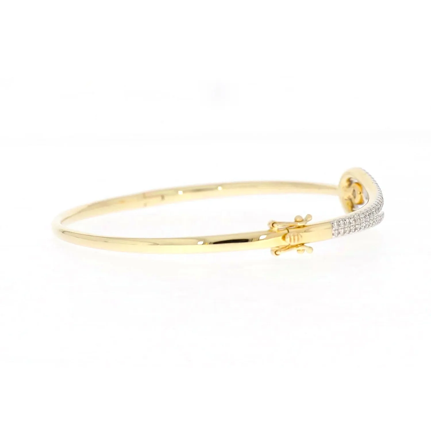 Celebration 9ct Yellow and White Gold with Round Brilliant Cut 1 Carat tw of Lab Grown Diamond Bangle
