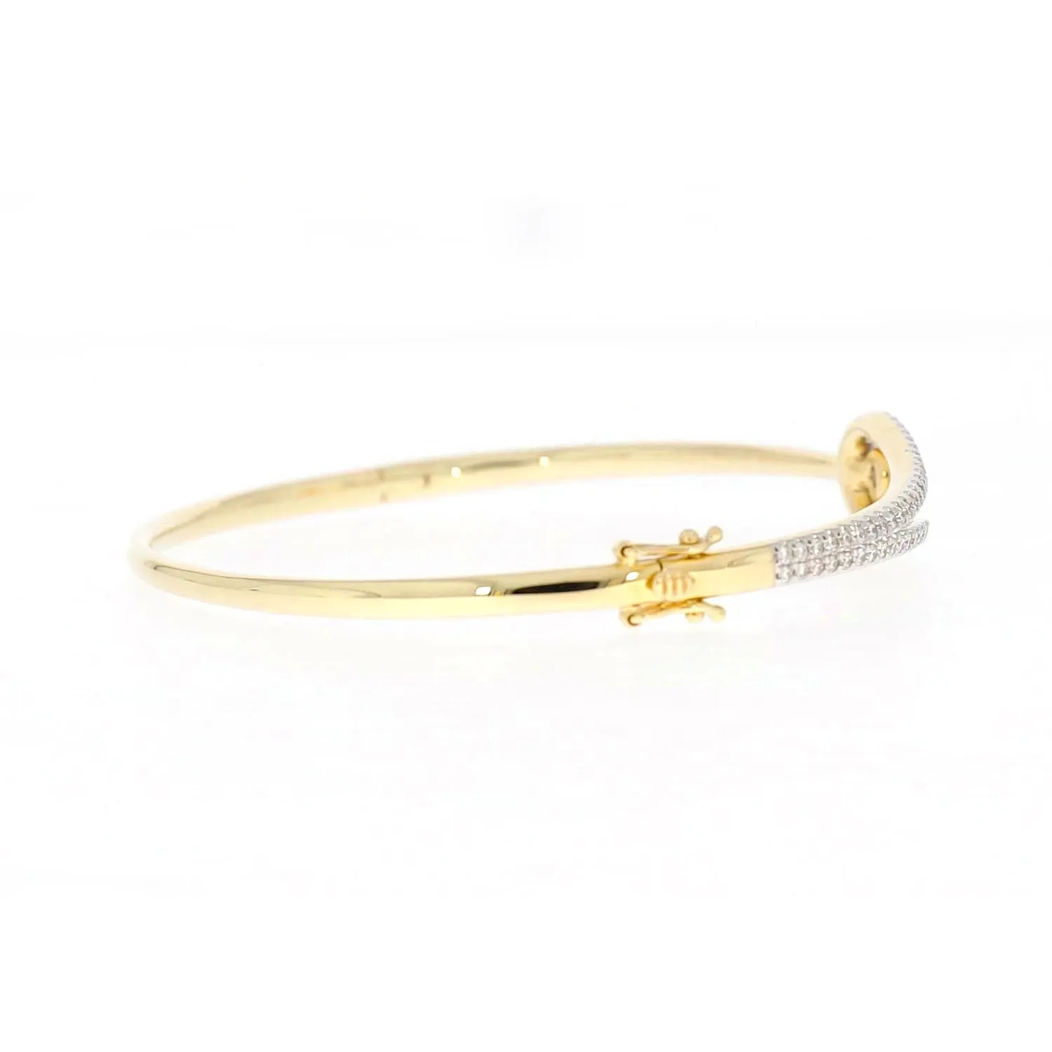 Celebration 9ct Yellow and White Gold with Round Brilliant Cut 1 Carat tw of Lab Grown Diamond Bangle
