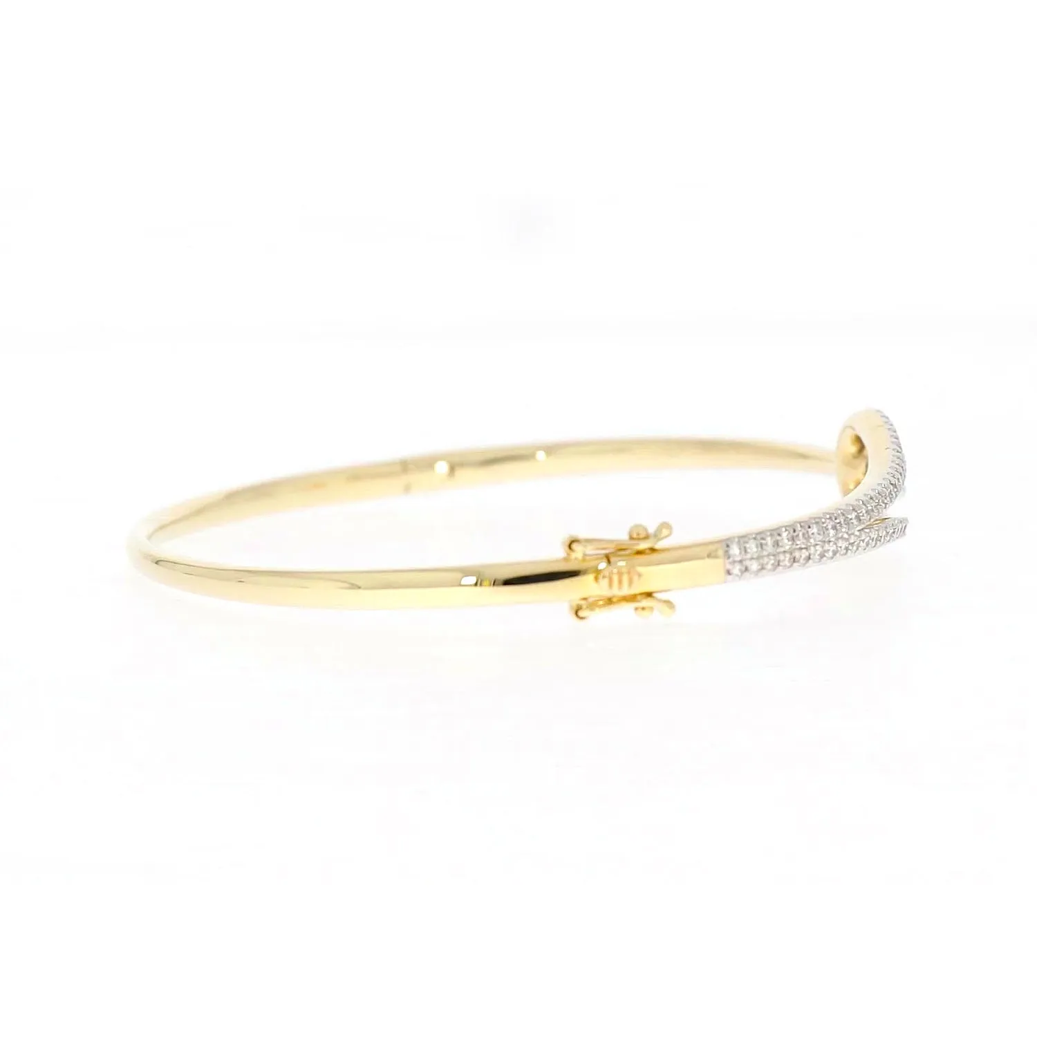 Celebration 9ct Yellow and White Gold with Round Brilliant Cut 1 Carat tw of Lab Grown Diamond Bangle
